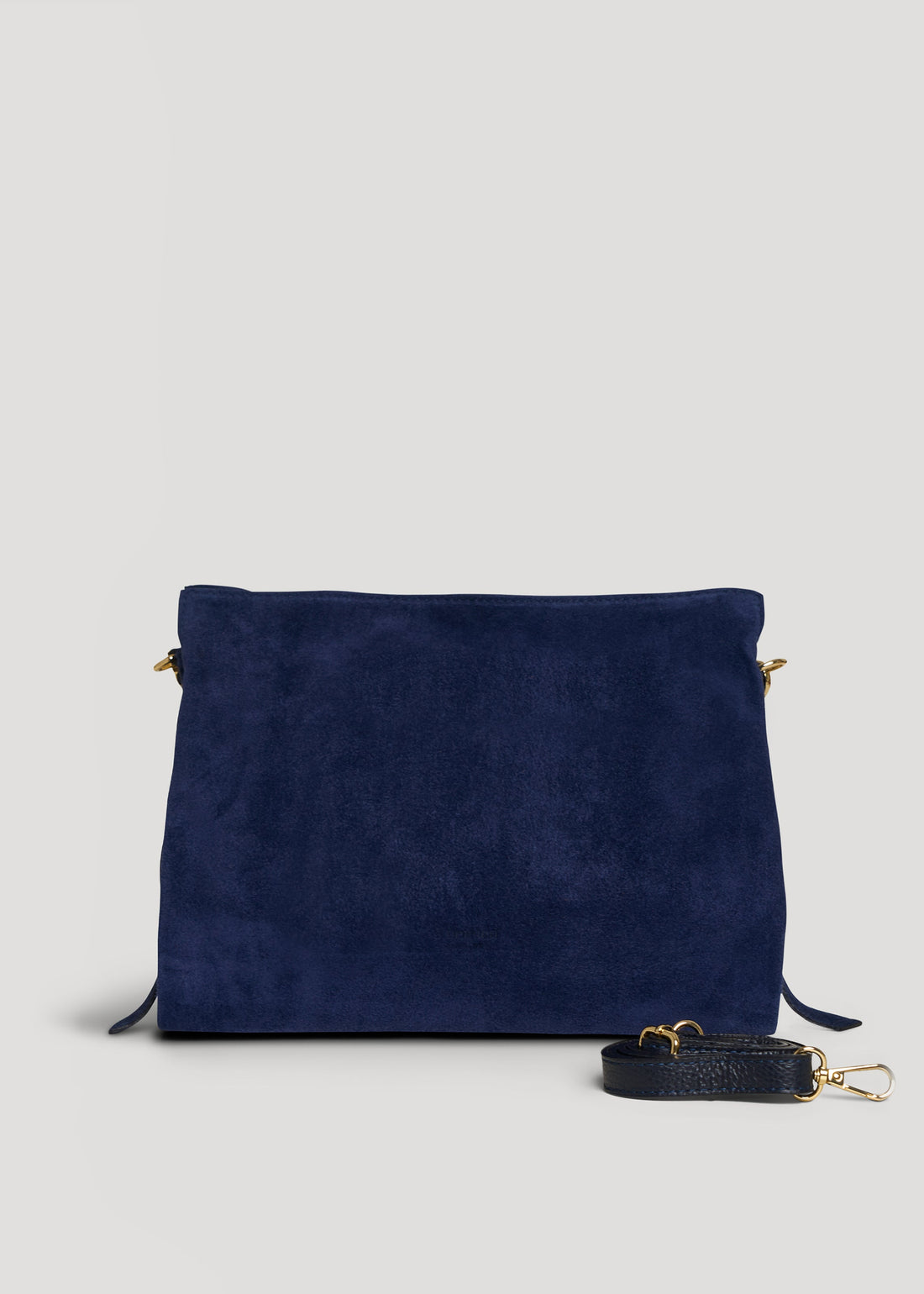 Braid Bag in Navy Blue Suede and Dollar Leather