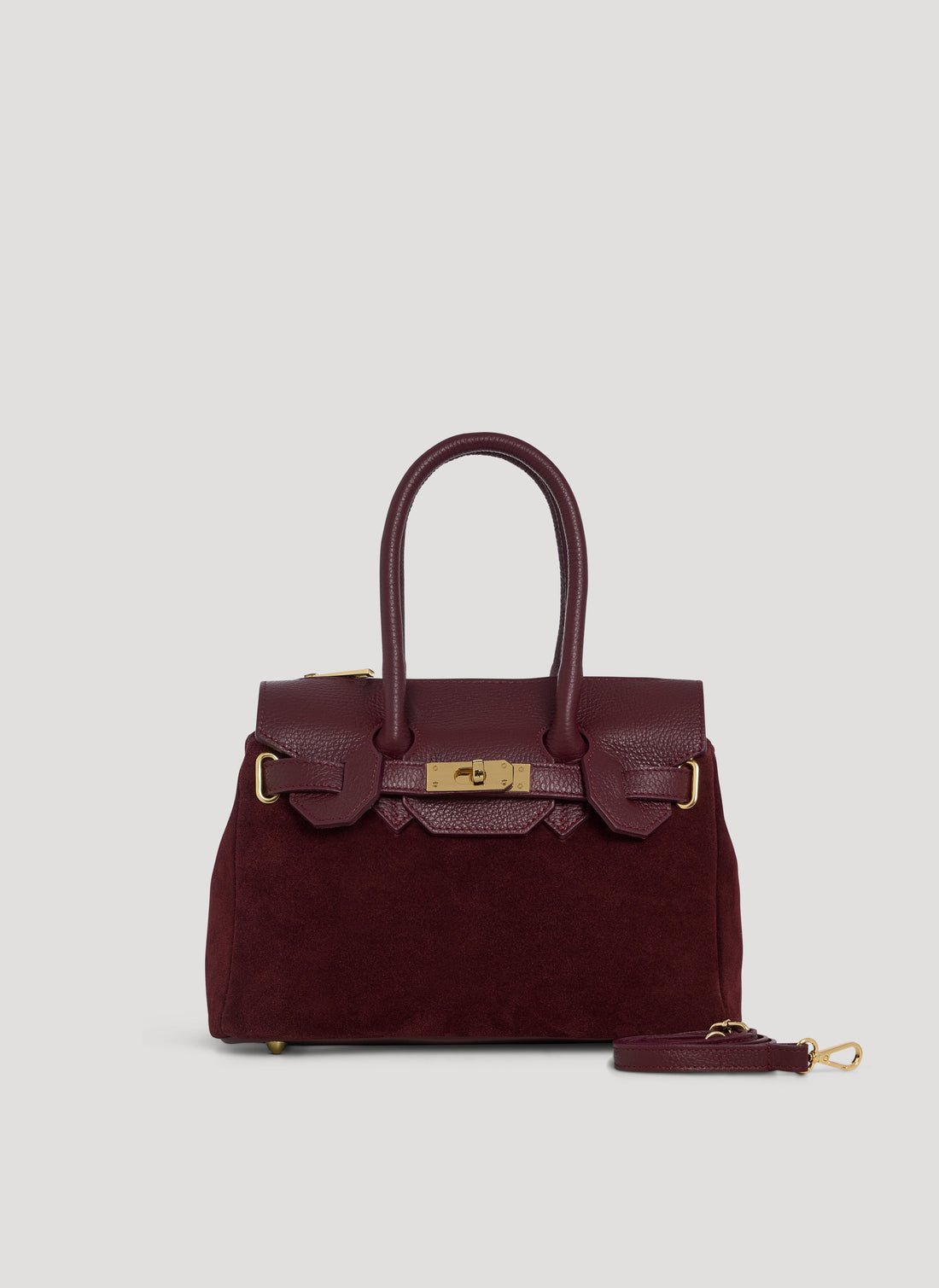 Elizabeth Micro Bag in Burgundy Suede and Togo Leather