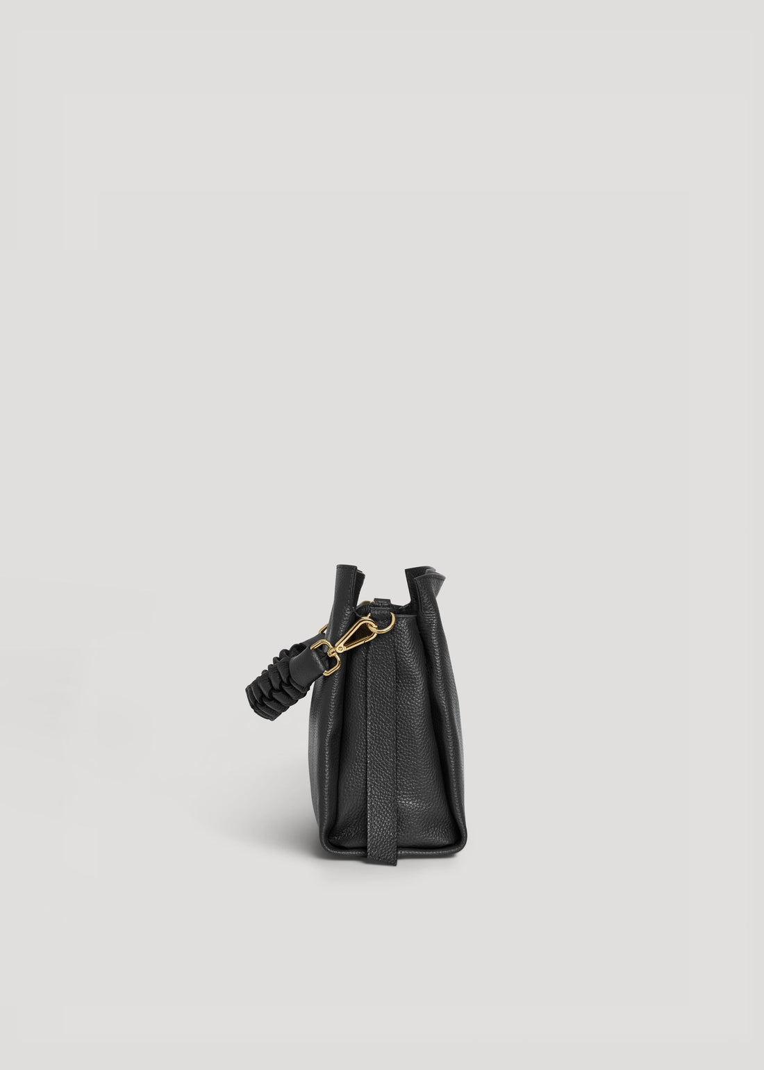Braid Micro Bag in Black Dollar Leather
