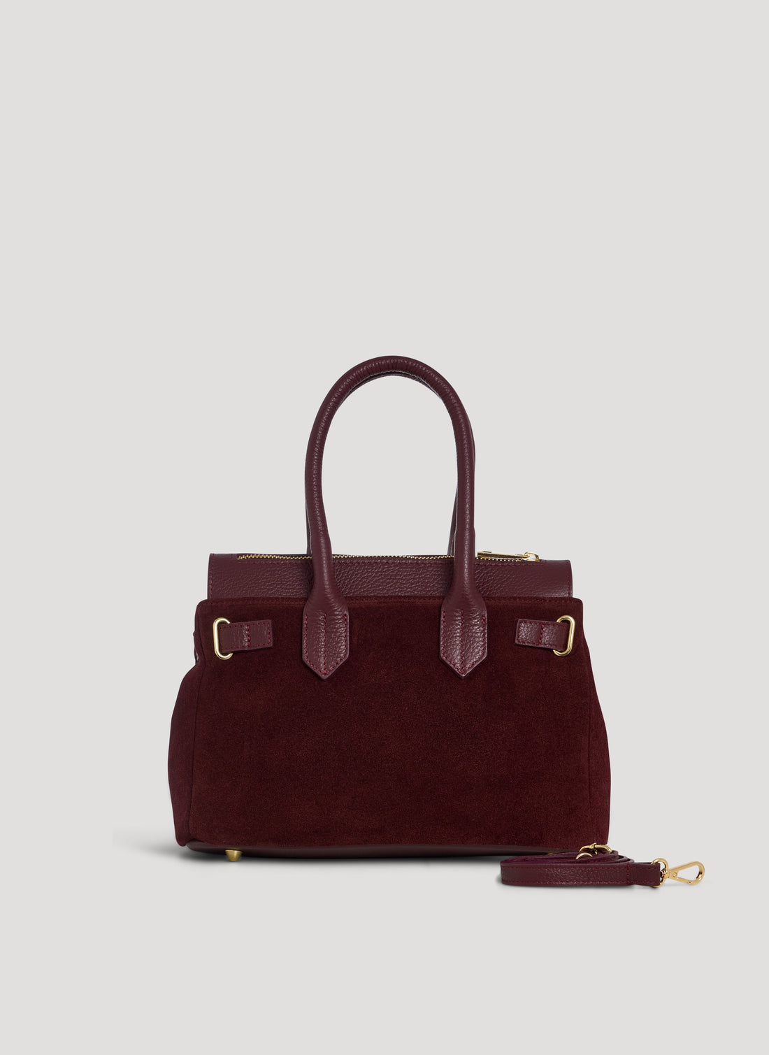 Elizabeth Micro Bag in Burgundy Suede and Togo Leather