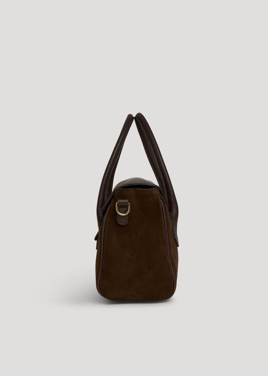 Cécile Bag in Dark Brown Suede and Dollar Leather