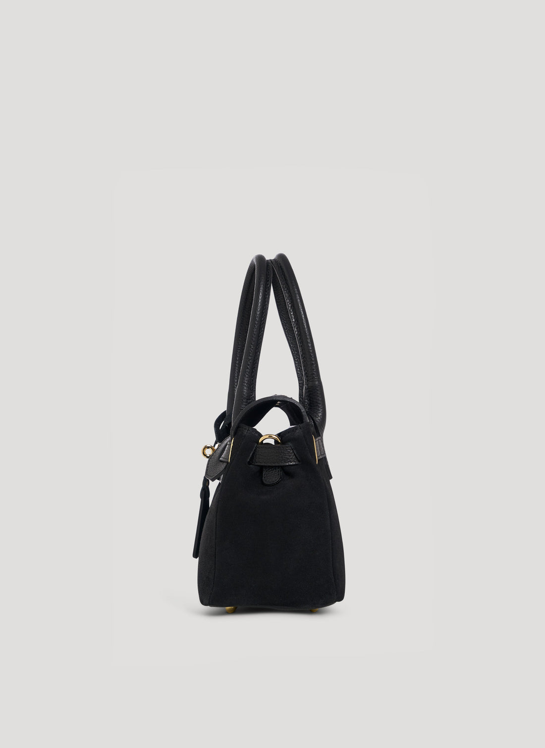 Elizabeth Micro Bag in Black Suede and Togo Leather