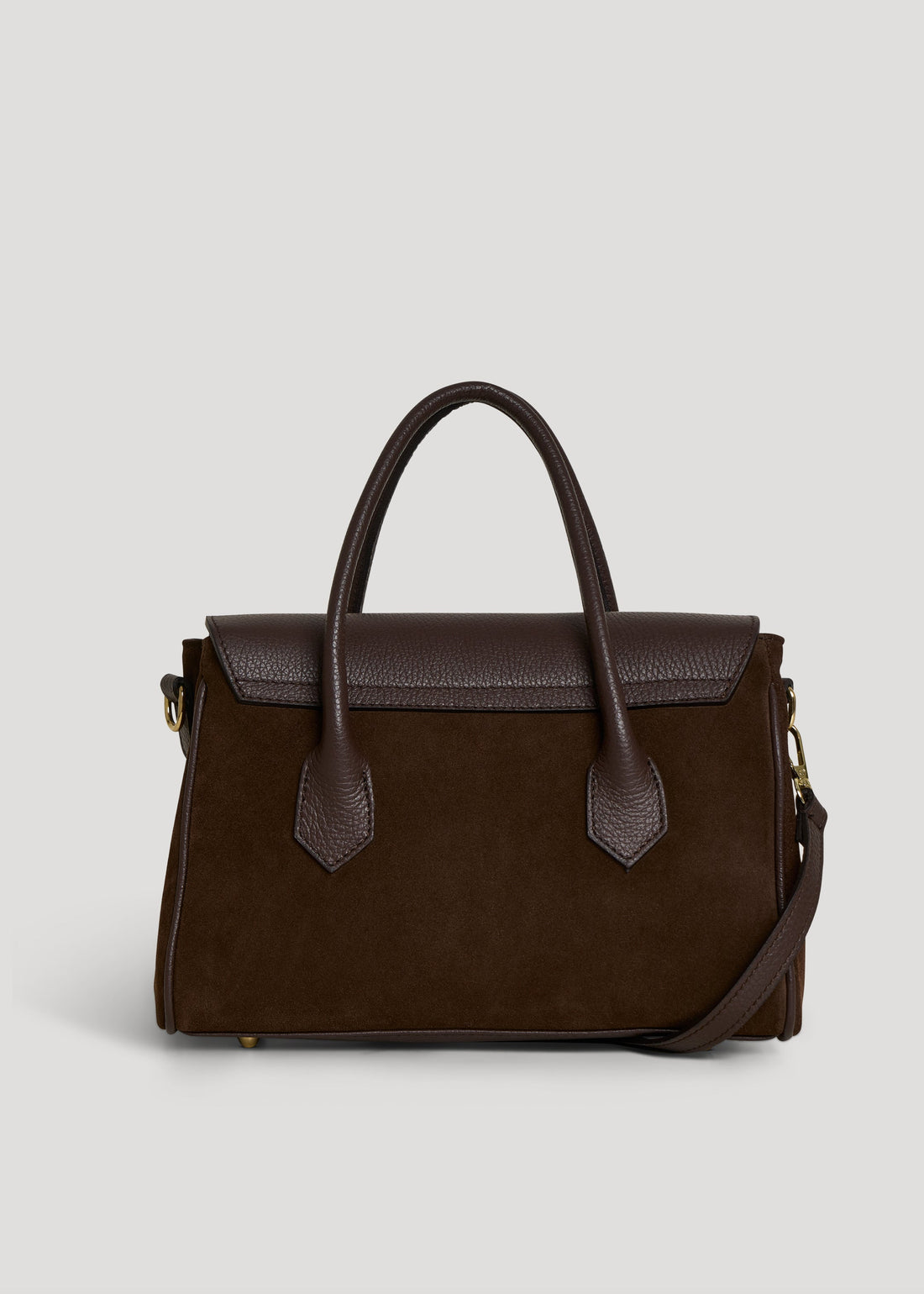 Cécile Bag in Dark Brown Suede and Dollar Leather