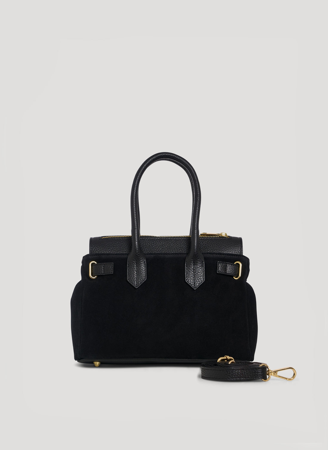 Elizabeth Micro Bag in Black Suede and Togo Leather