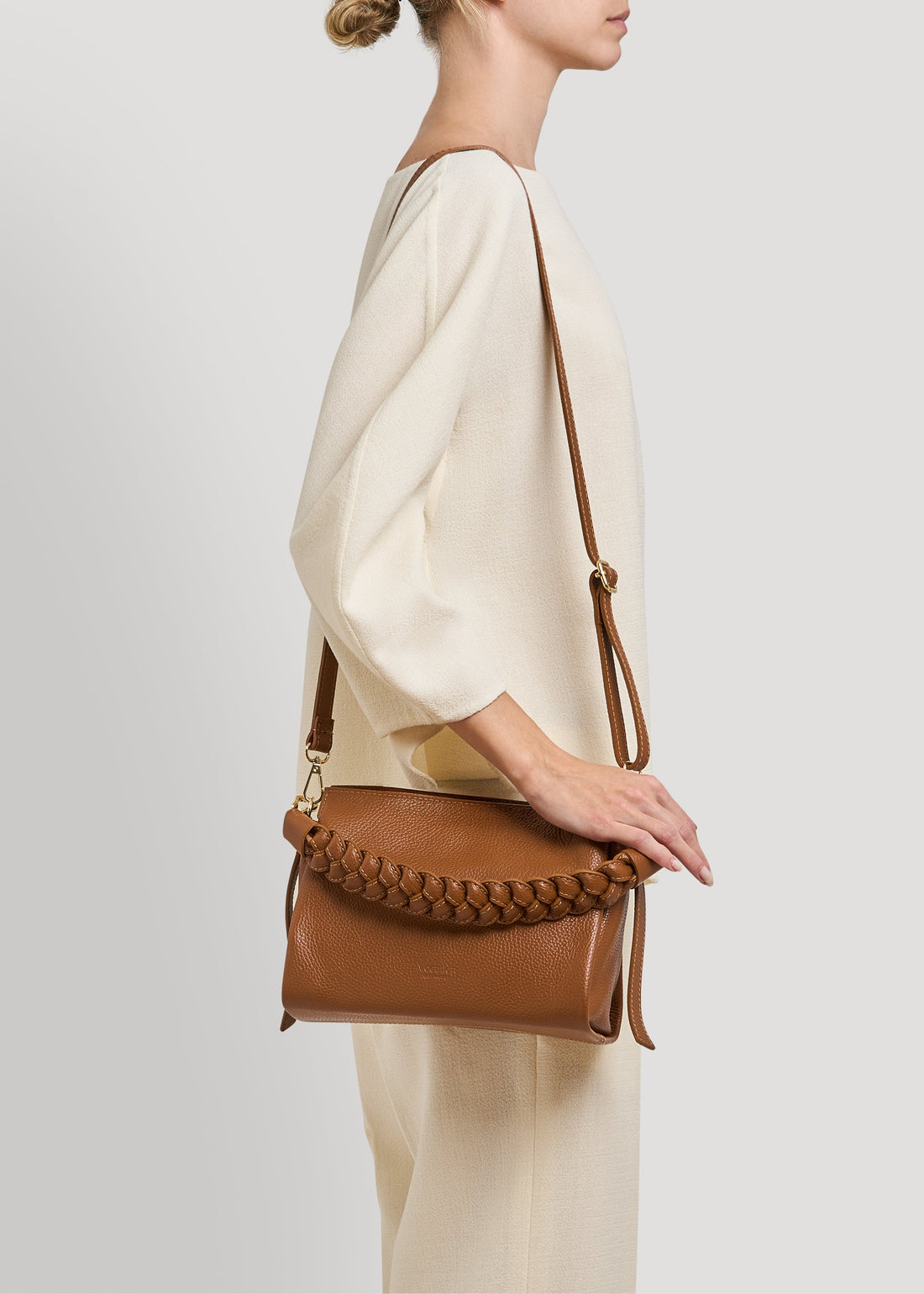 Braid Micro Bag in Dollaro Cuoio Leather