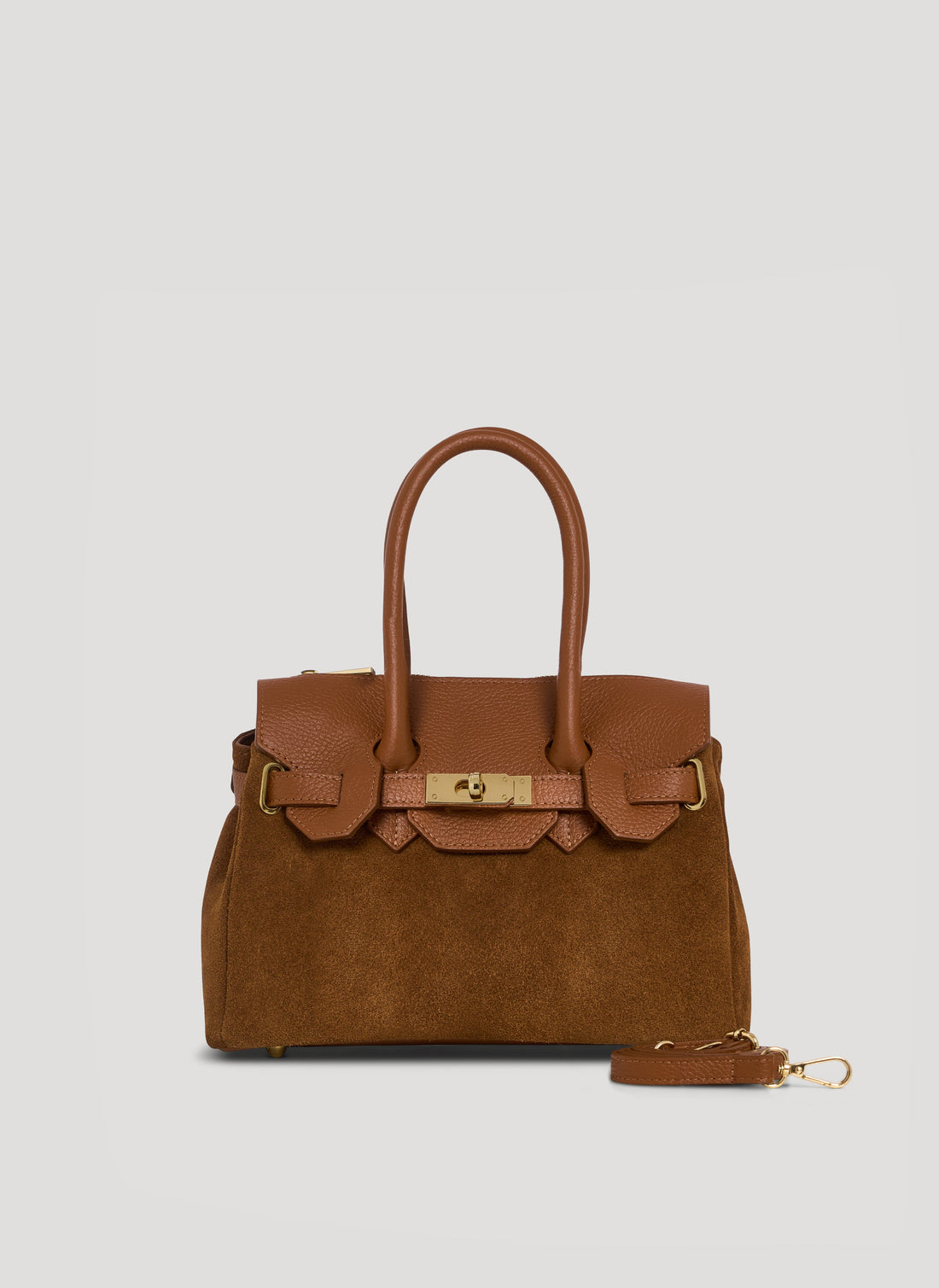 Elizabeth Micro Bag in Tan Suede and Togo Leather
