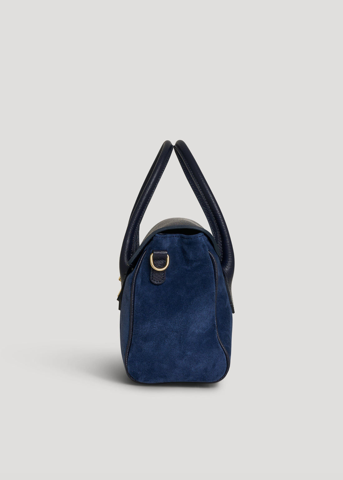 Cécile Bag in Navy Blue Suede and Dollar Leather