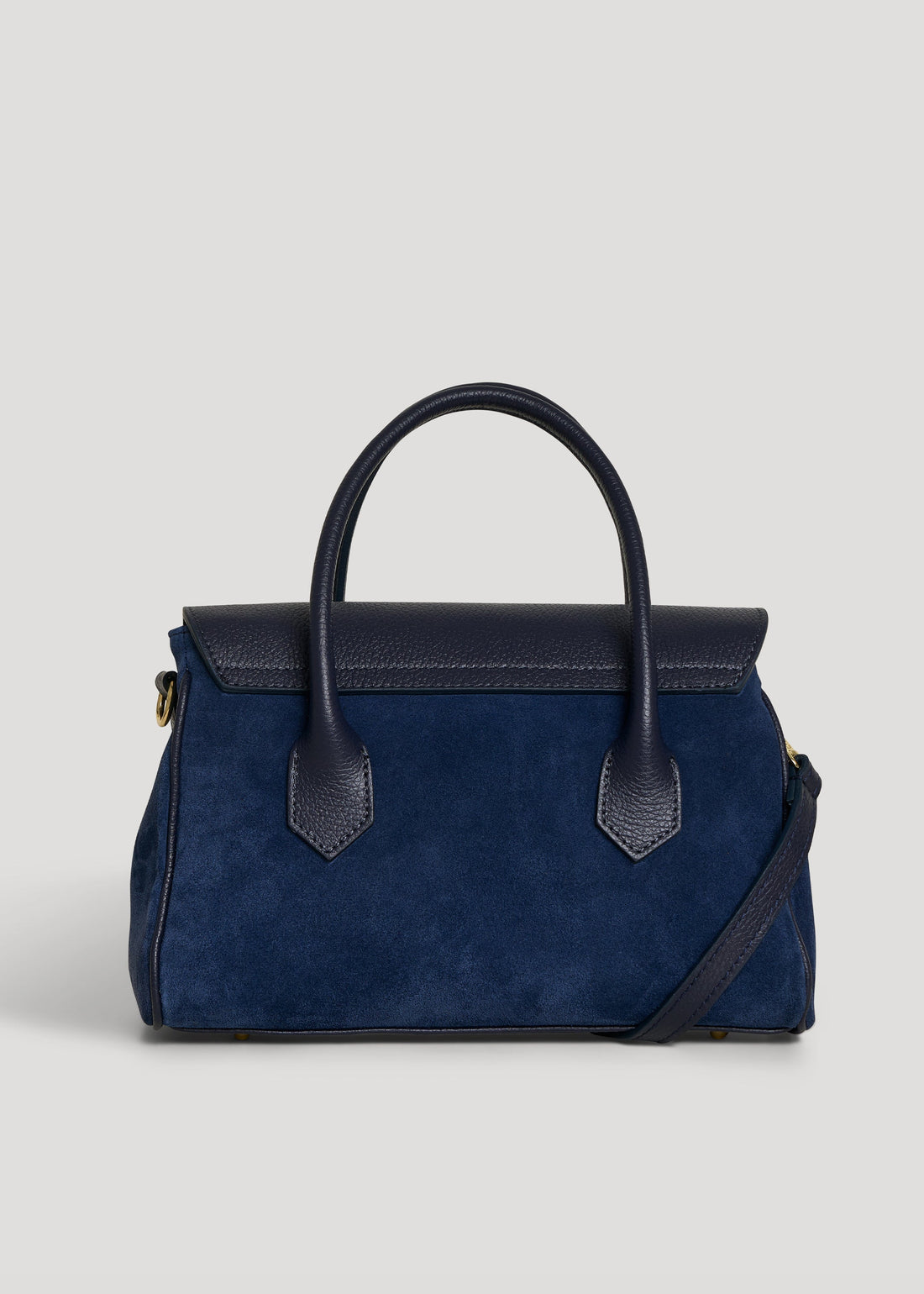 Cécile Bag in Navy Blue Suede and Dollar Leather