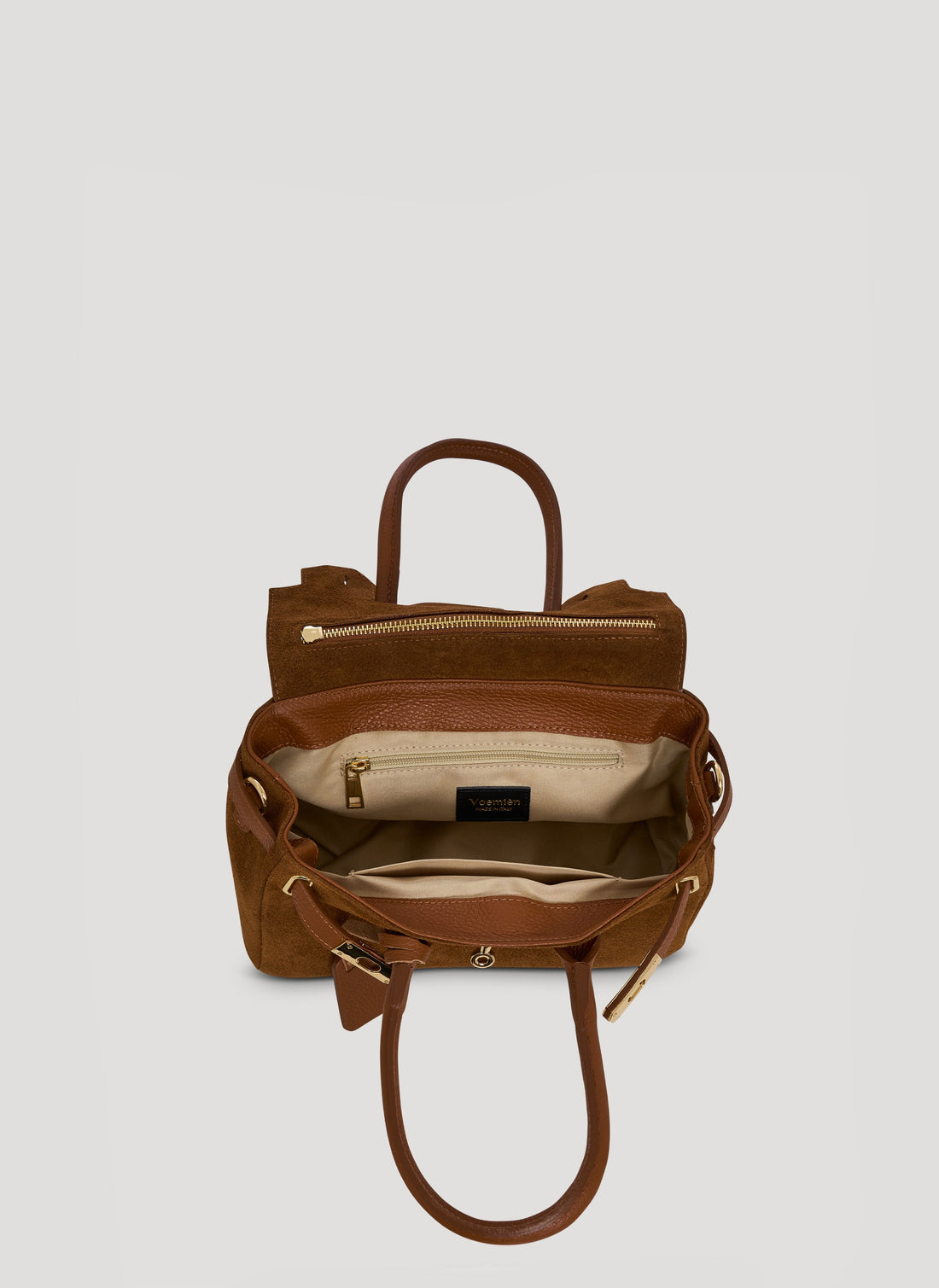 Elizabeth Micro Bag in Tan Suede and Togo Leather