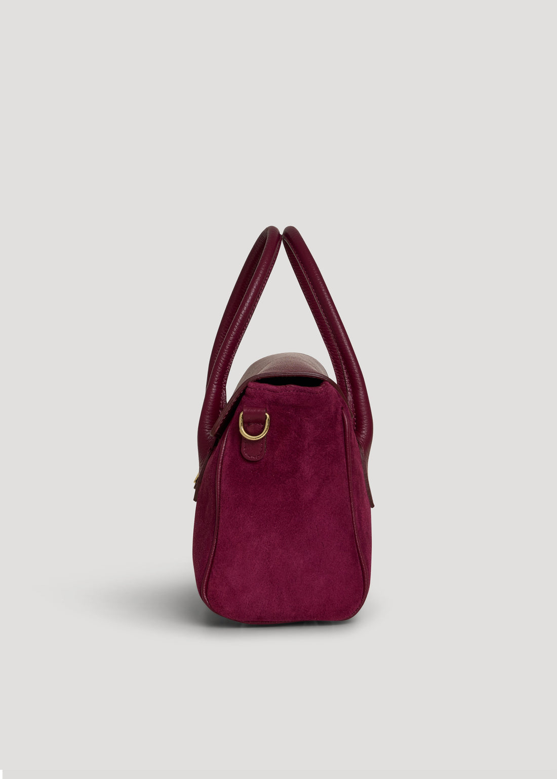 Cécile Bag in Burgundy Suede and Dollar Leather
