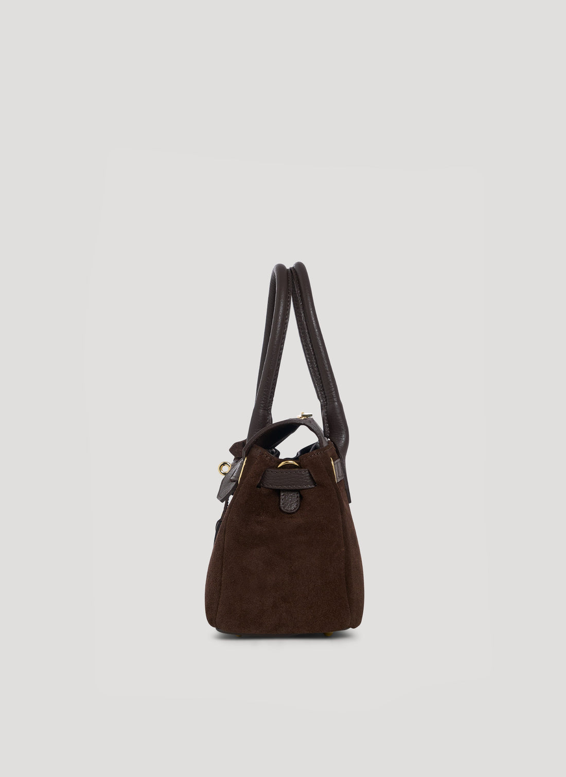 Elizabeth Micro Bag in Dark Brown Suede and Togo Leather