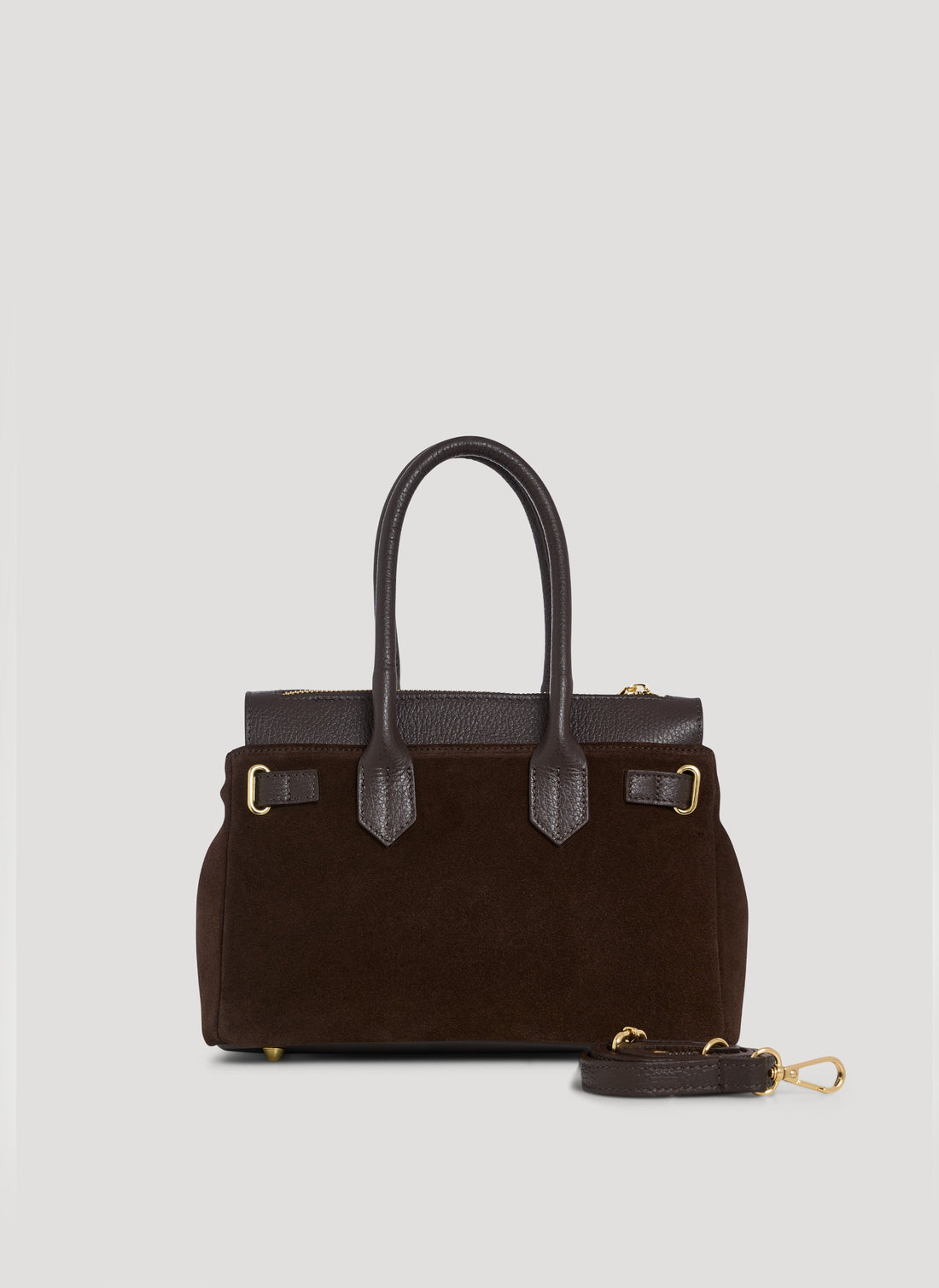 Elizabeth Micro Bag in Dark Brown Suede and Togo Leather