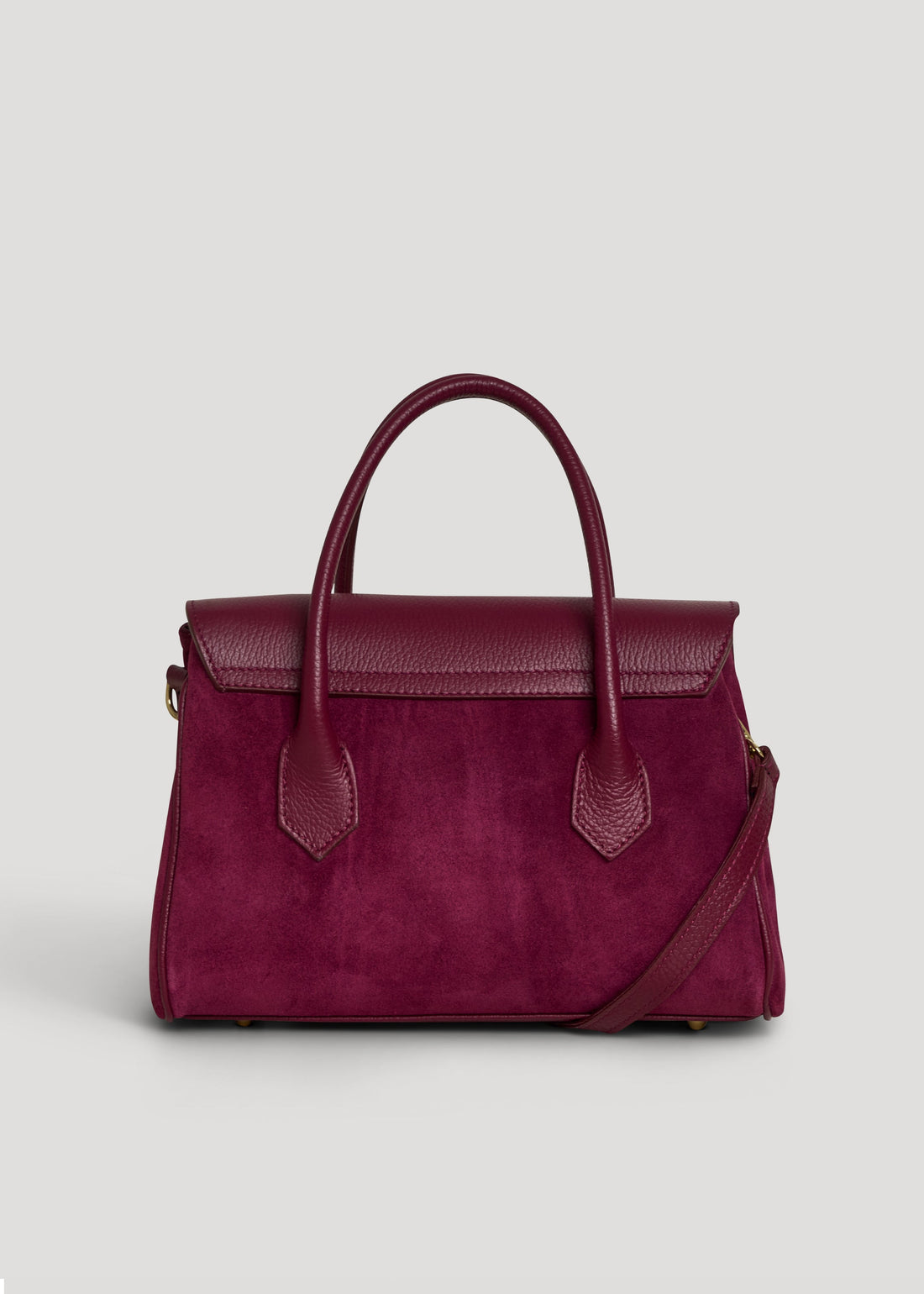 Cécile Bag in Burgundy Suede and Dollar Leather