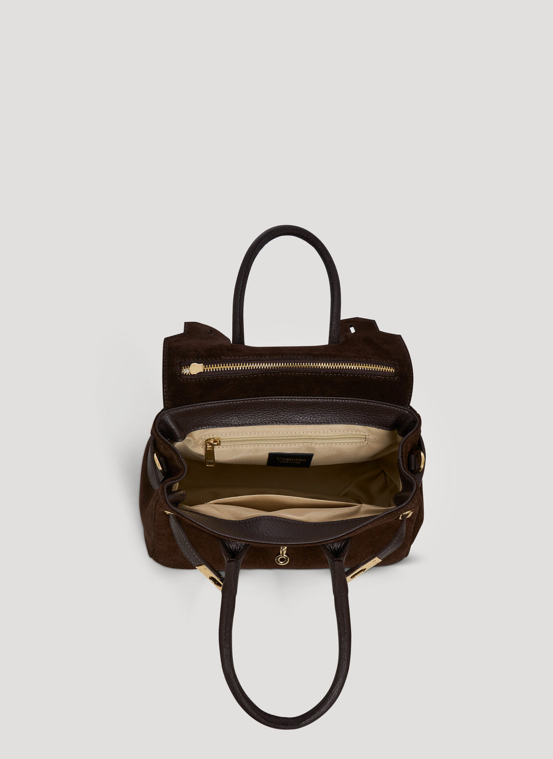 Elizabeth Micro Bag in Dark Brown Suede and Togo Leather