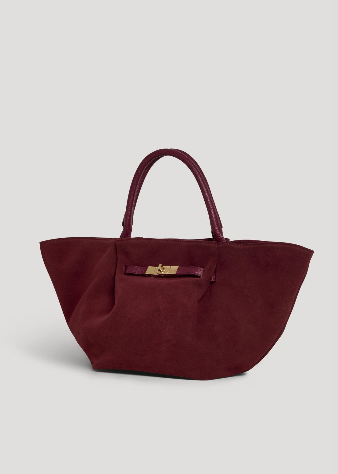 Charlène Bag in Burgundy Suede and Togo Leather