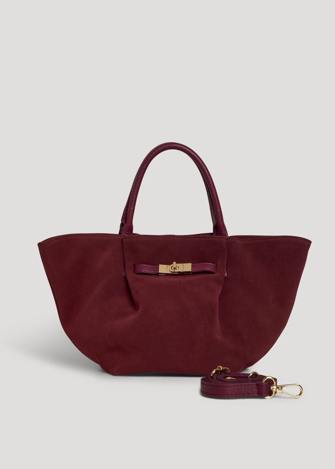 Charlène Bag in Burgundy Suede and Togo Leather