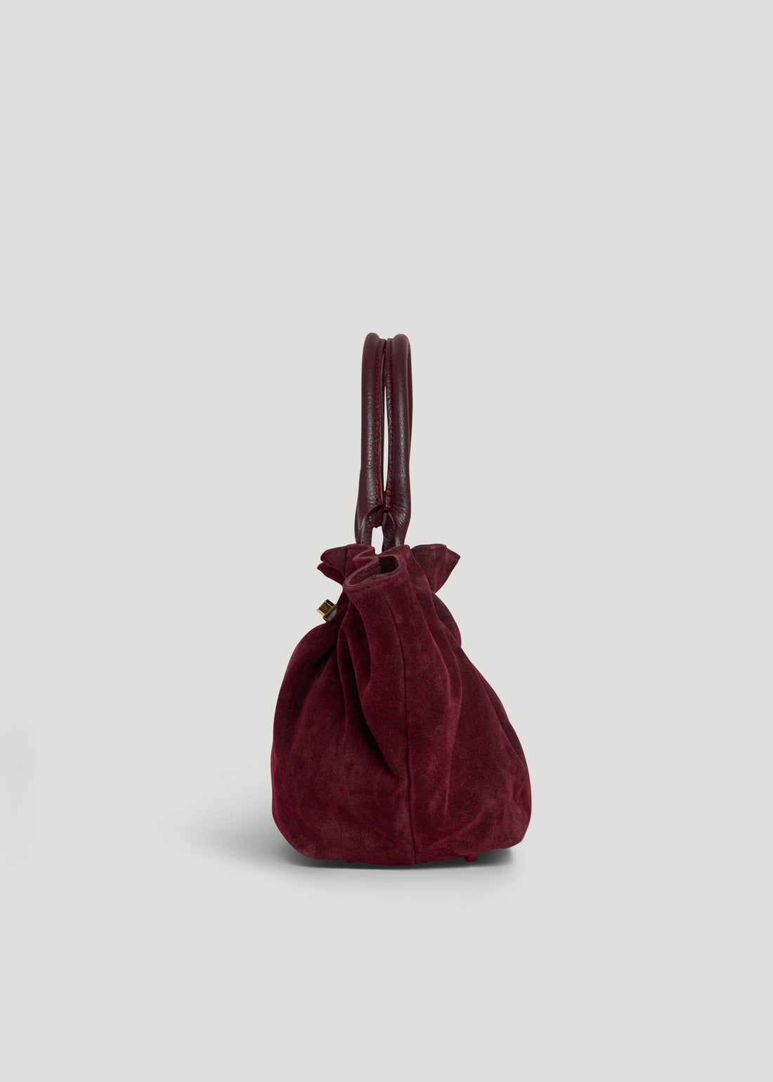 Charlène Bag in Burgundy Suede and Togo Leather