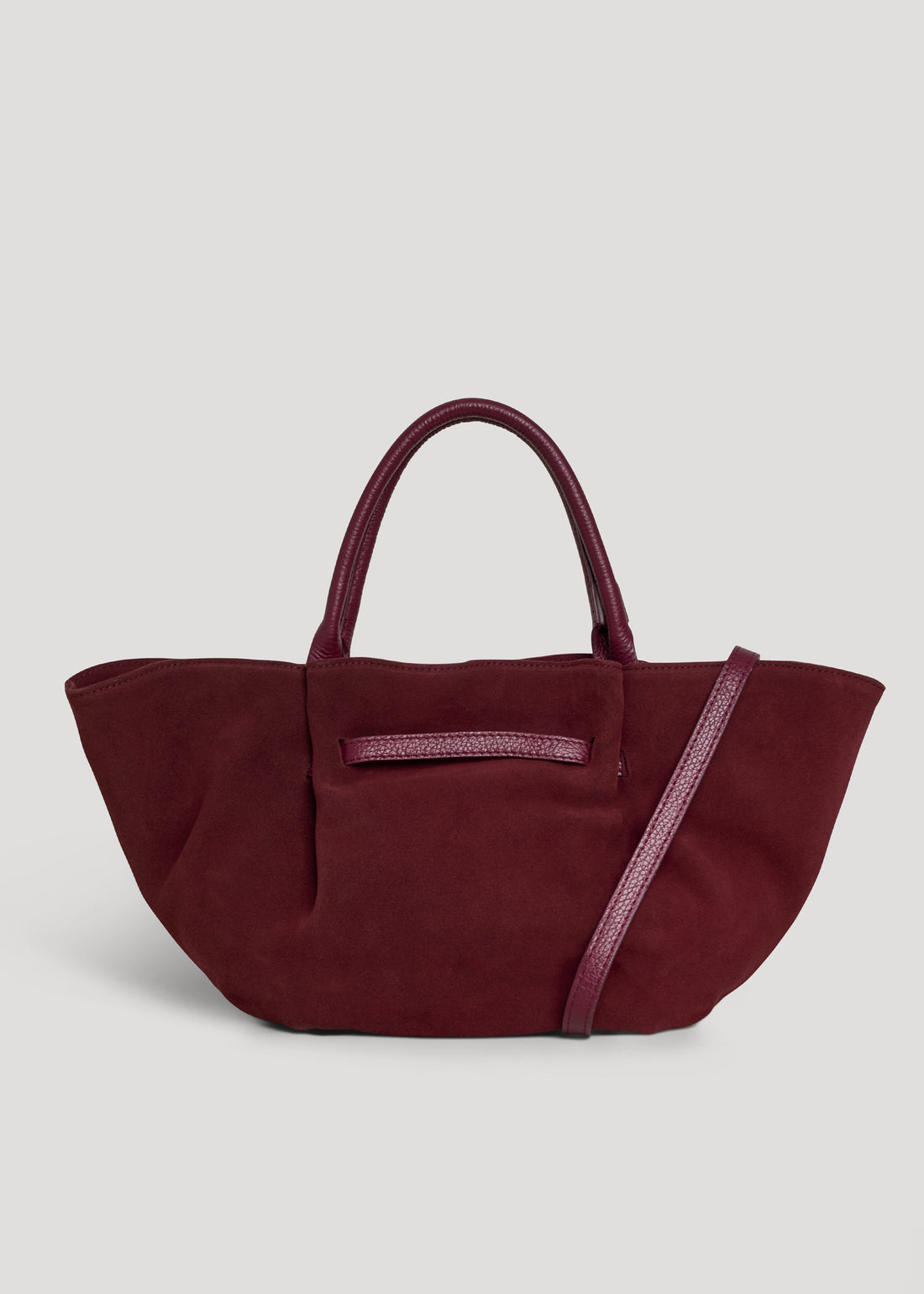 Charlène Bag in Burgundy Suede and Togo Leather
