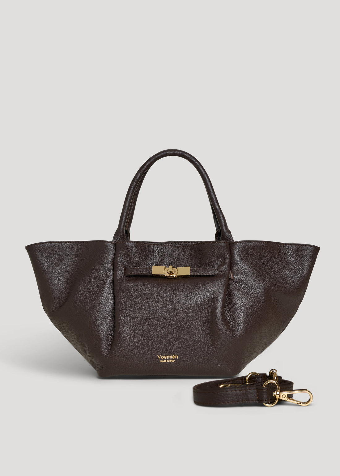 Charlène Bag in Dark Brown Togo Leather