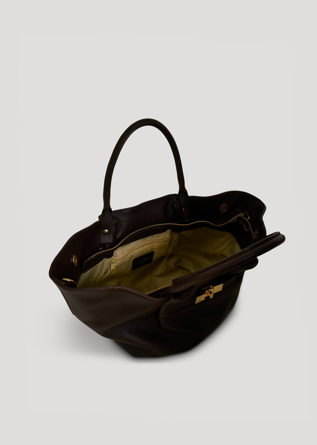 Charlène Bag in Dark Brown Togo Leather