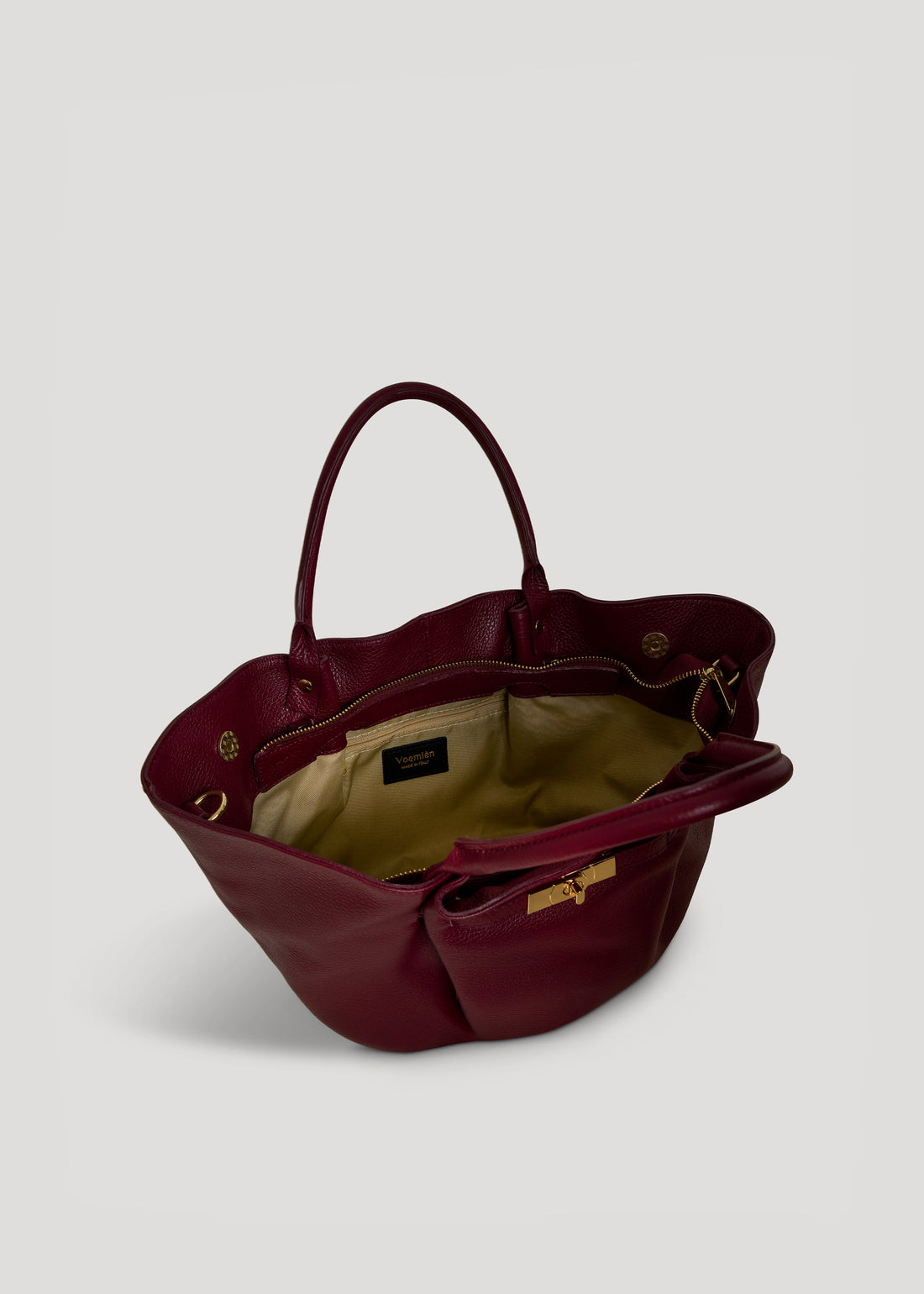 Charlène Bag in Burgundy Togo Leather