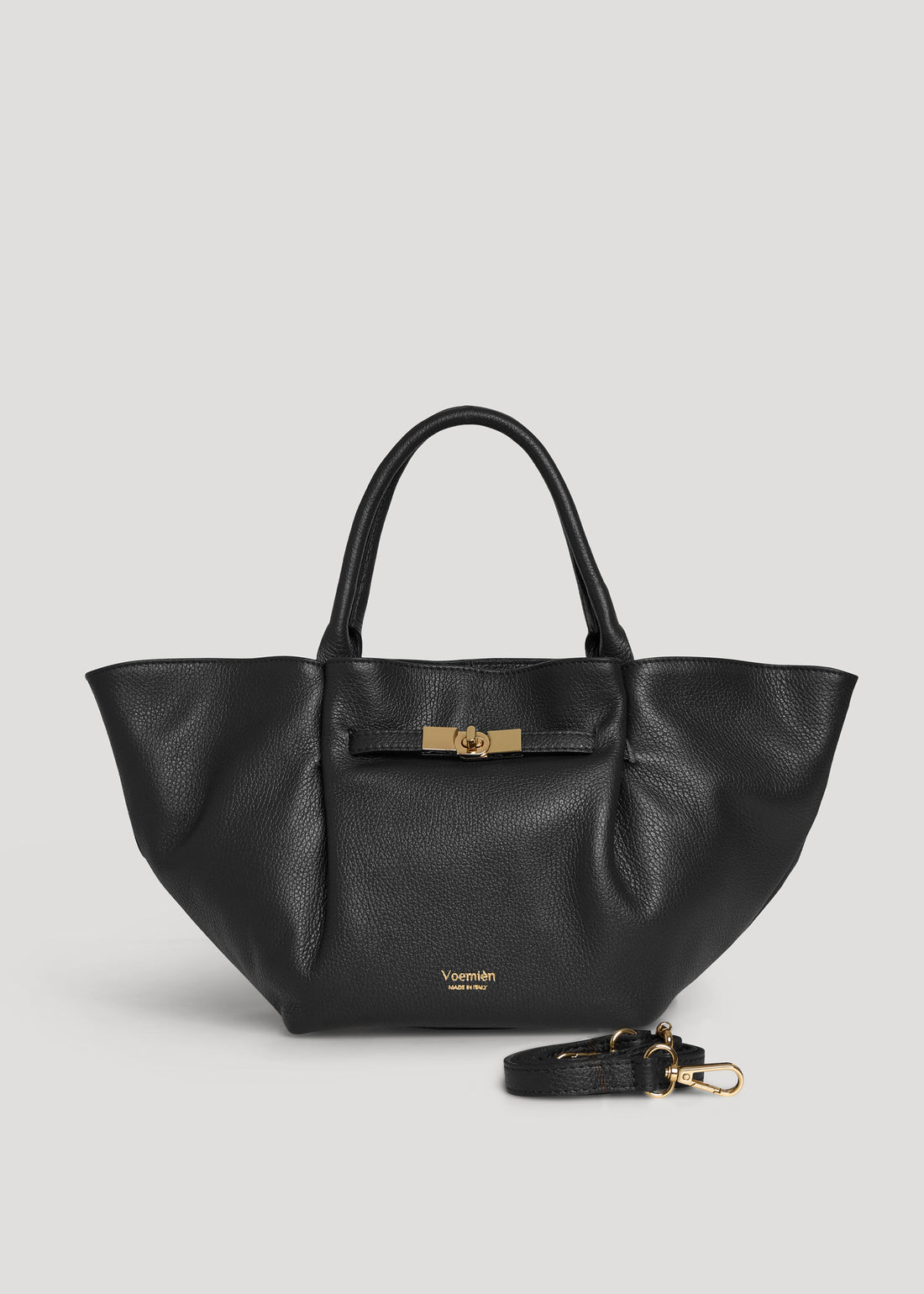 Charlène Bag in Black Togo Leather