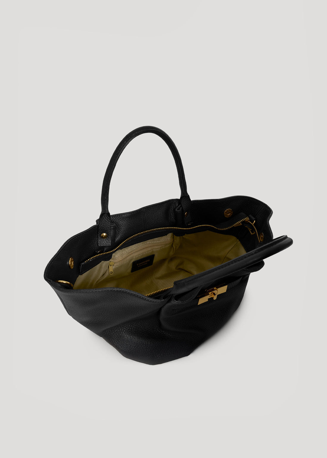 Charlène Bag in Black Togo Leather