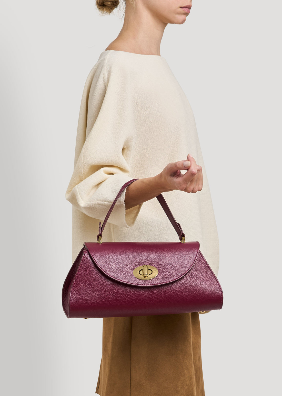 Florence Bag in Burgundy Togo Leather