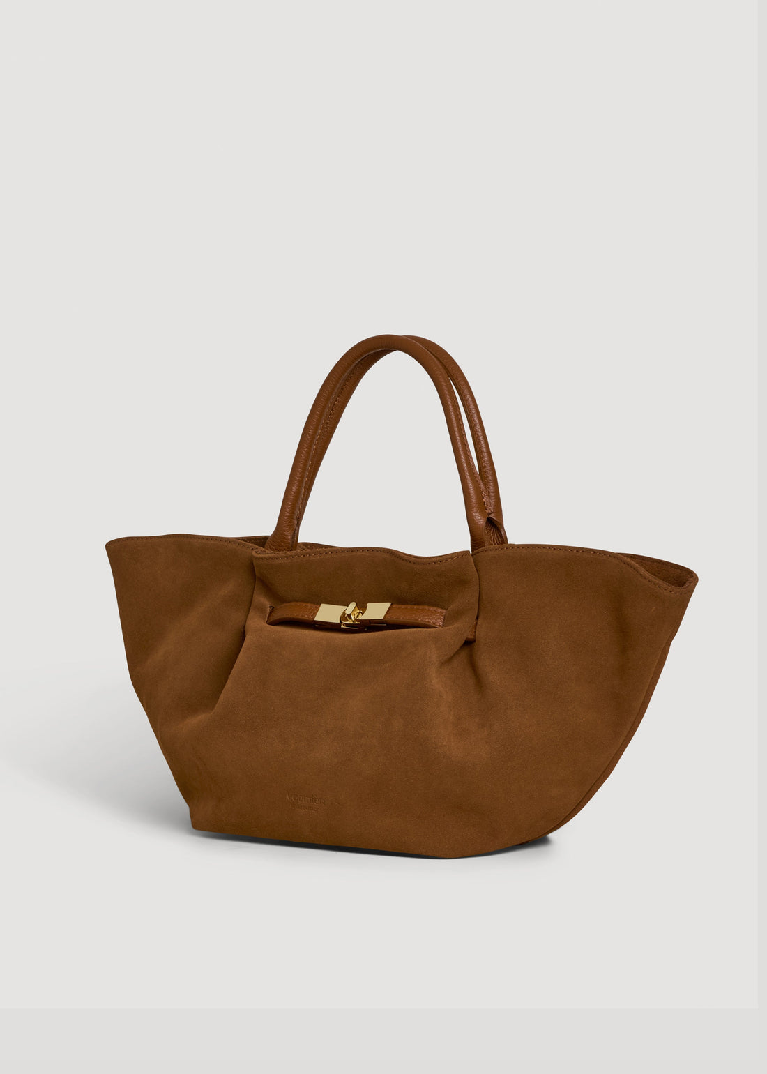 Charlène Bag in Tan Suede and Togo Leather