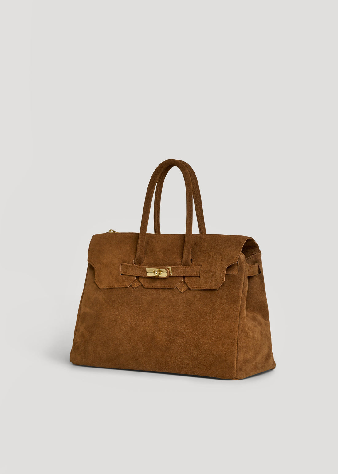 Elizabeth Bag in Tan Suede Leather and Togo Leather