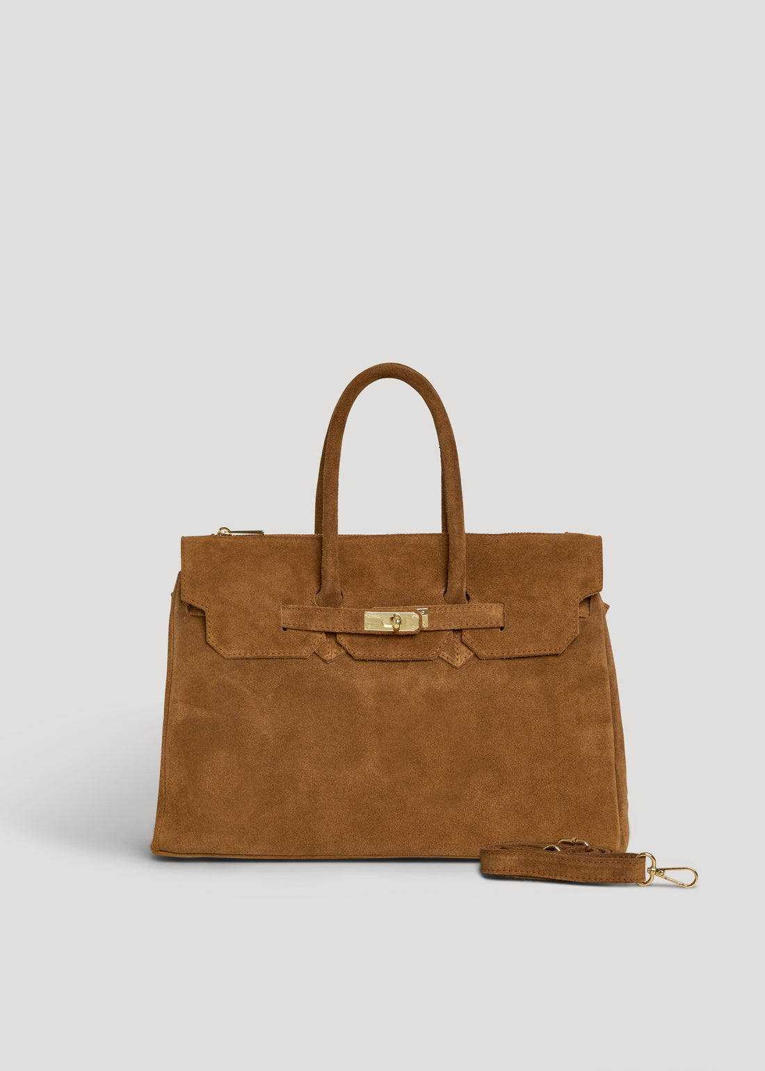 Elizabeth Bag in Tan Suede Leather and Togo Leather