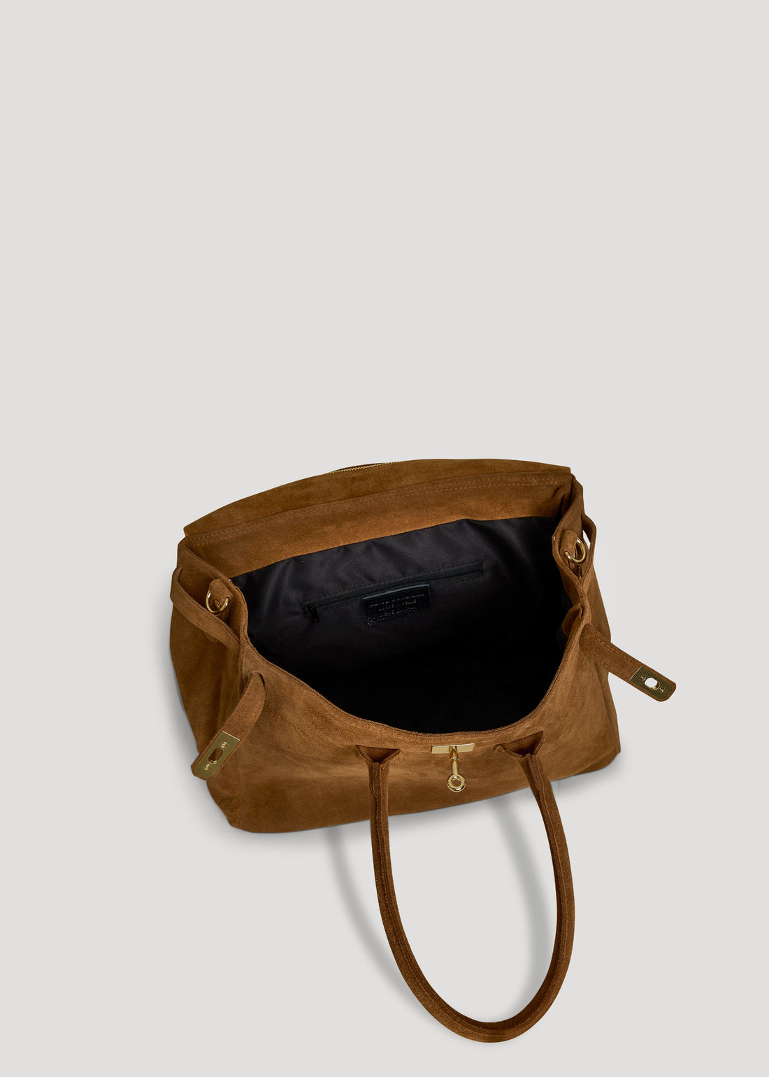 Elizabeth Bag in Tan Suede Leather and Togo Leather