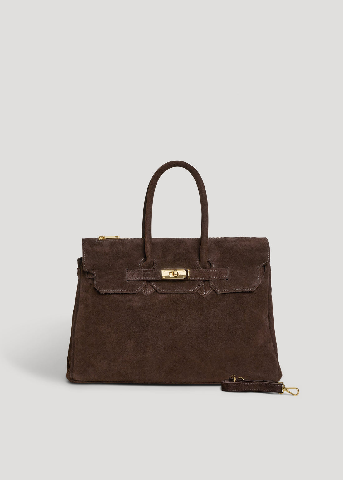 Elizabeth Bag in Dark Brown Suede and Togo Leather