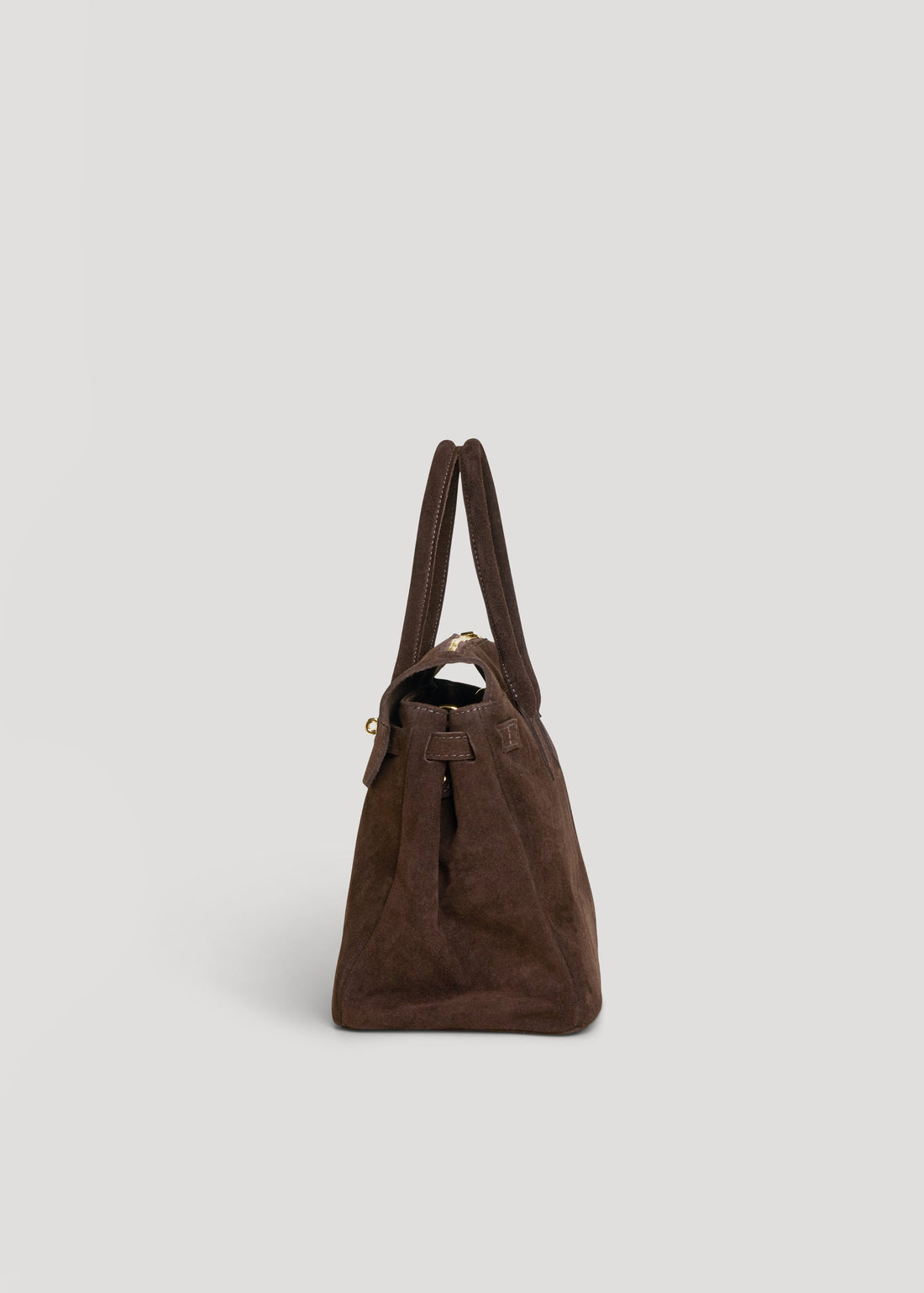Elizabeth Bag in Dark Brown Suede and Togo Leather