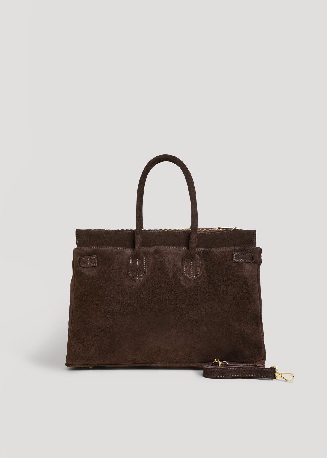 Elizabeth Bag in Dark Brown Suede and Togo Leather