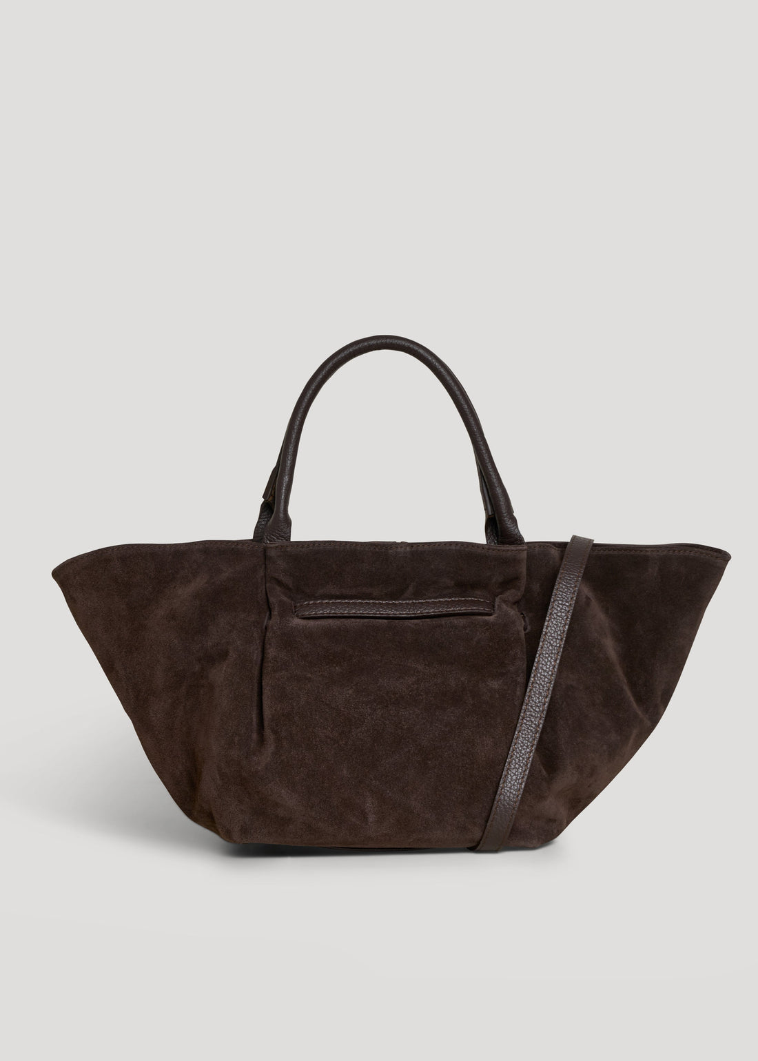 Charlène Bag in Dark Brown Suede and Togo Leather