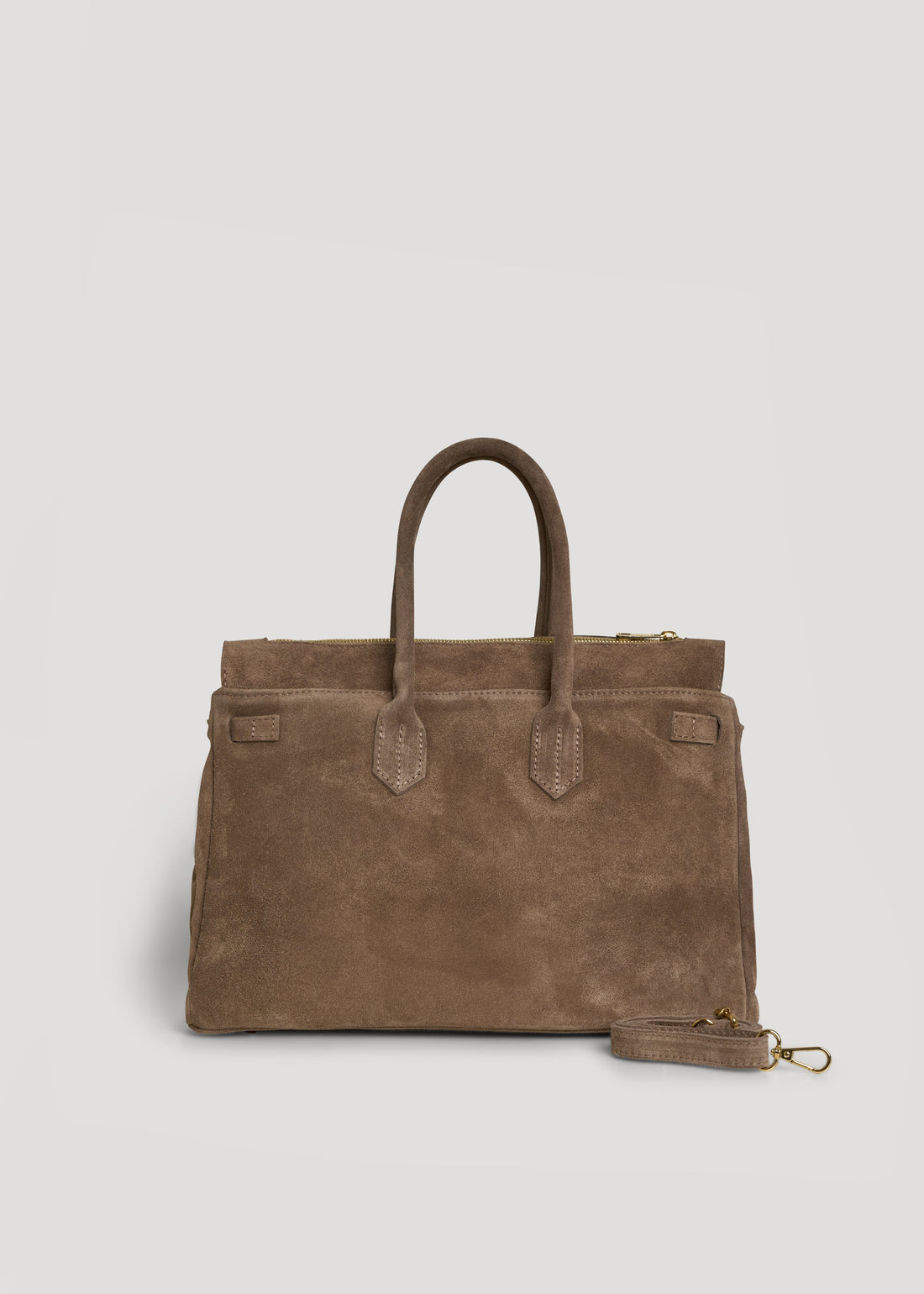 Elizabeth Bag in Taupe Suede and Togo Leather