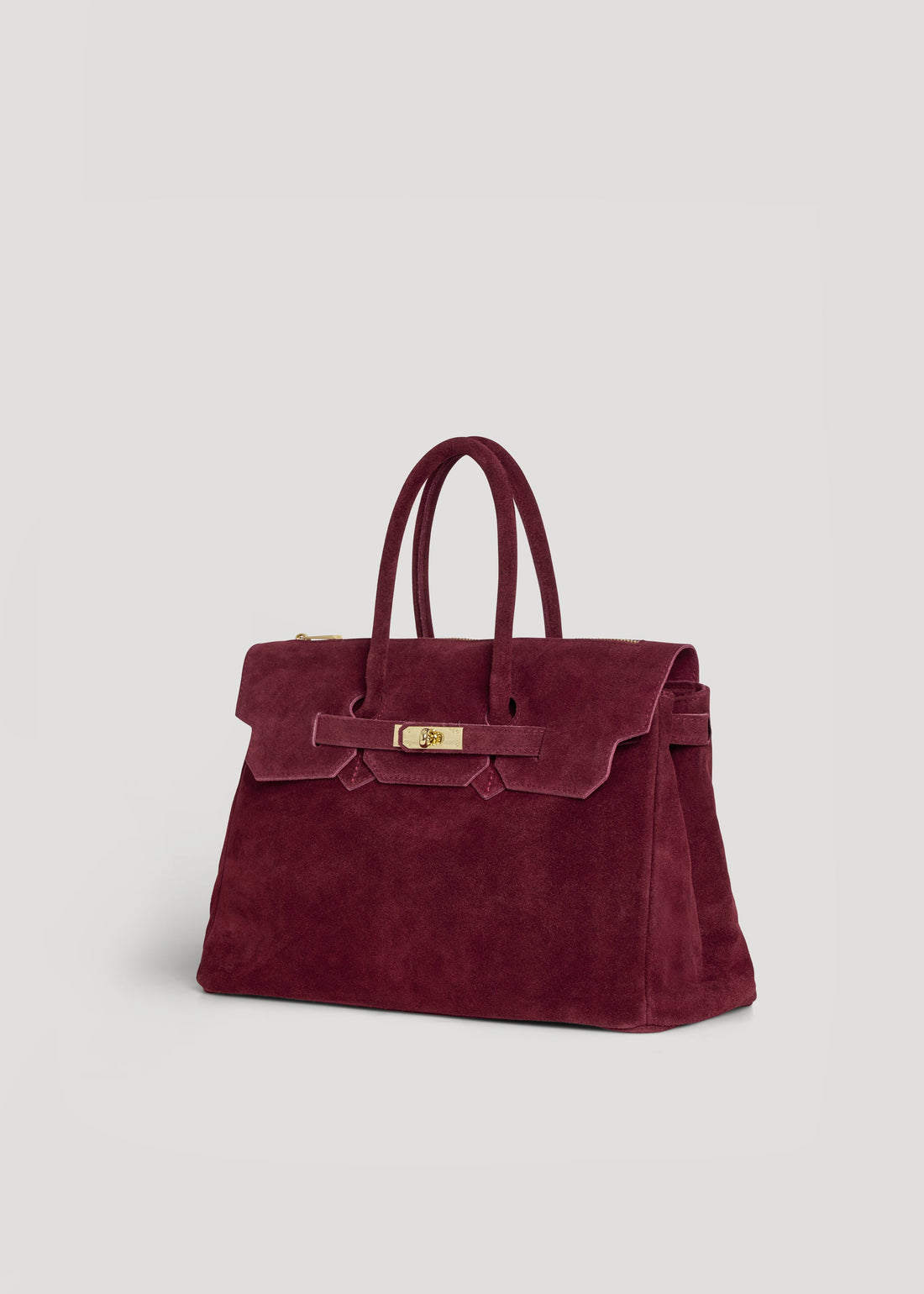 Elizabeth Bag in Burgundy Suede and Togo Leather