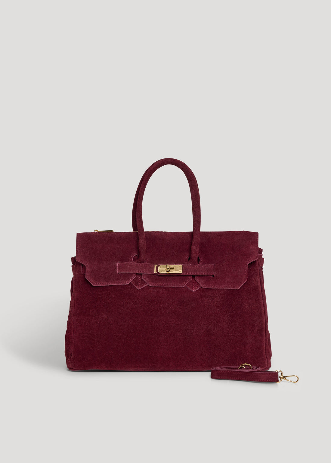 Elizabeth Bag in Burgundy Suede and Togo Leather