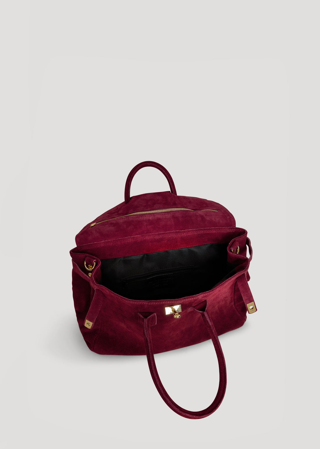 Elizabeth Bag in Burgundy Suede and Togo Leather