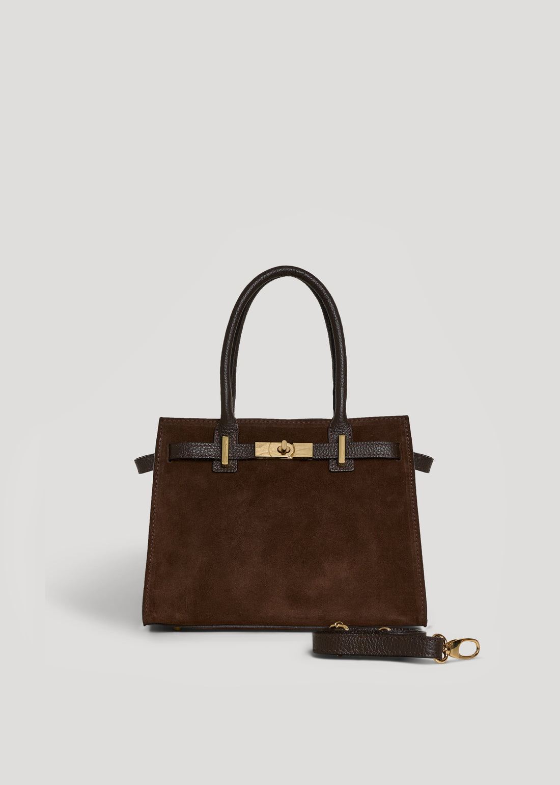 Grace Bag in Dark Brown Suede and Togo Leather