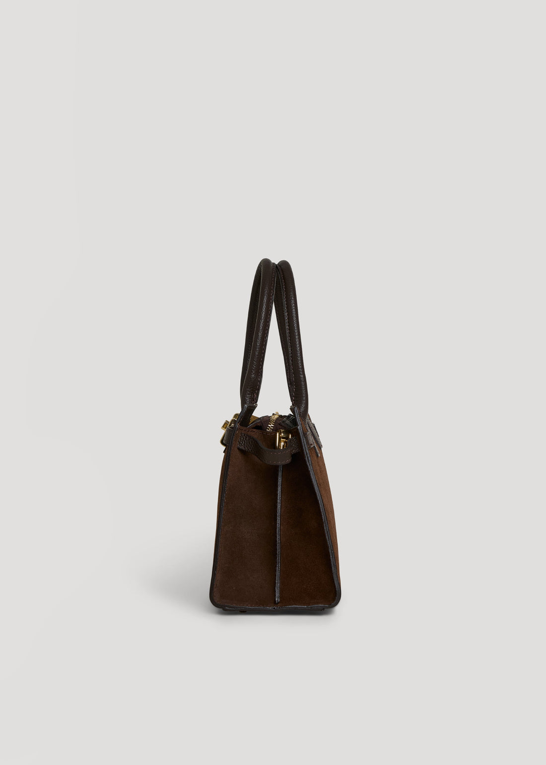 Grace Bag in Dark Brown Suede and Togo Leather