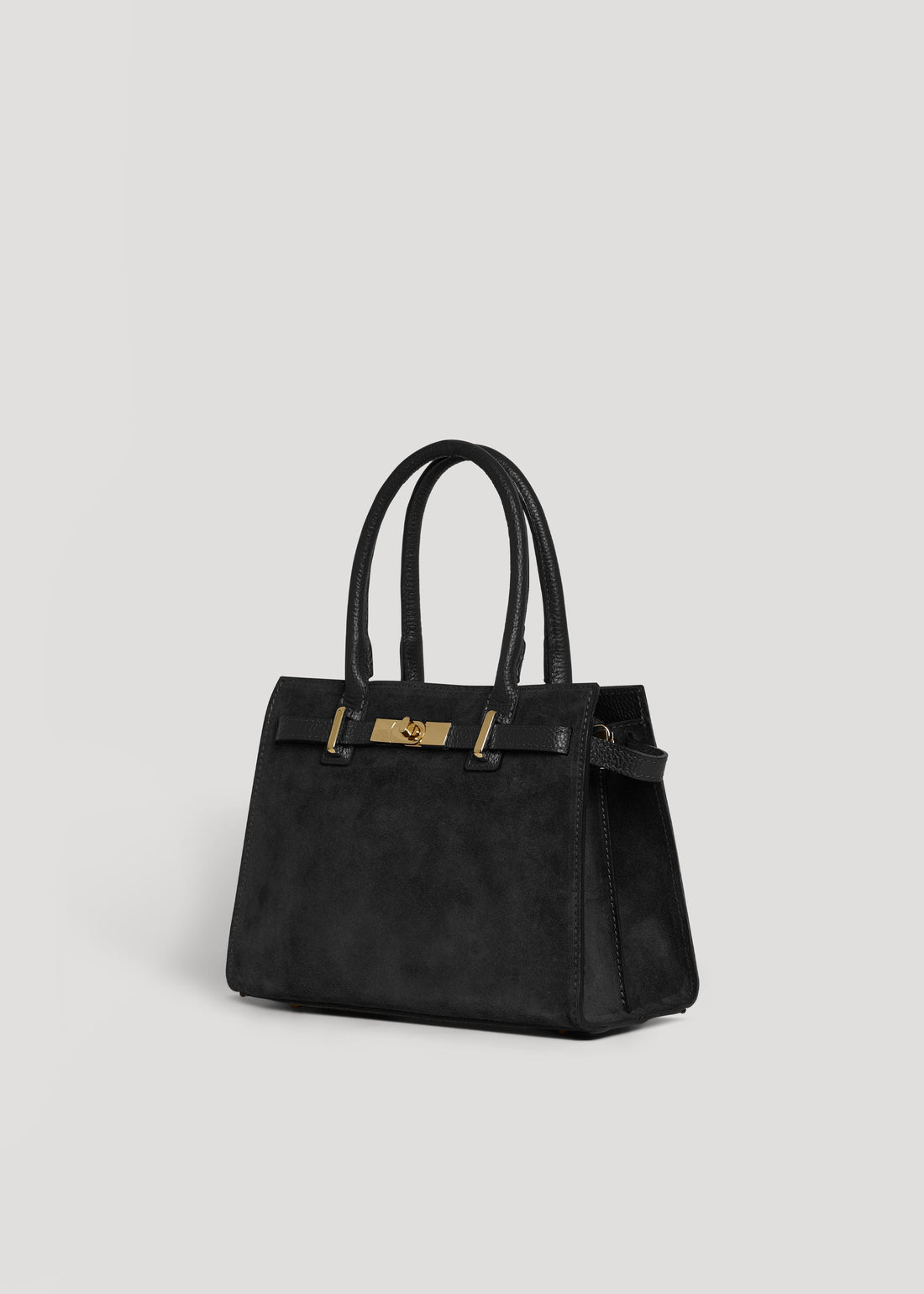 Grace Bag in Black Suede and Togo Leather