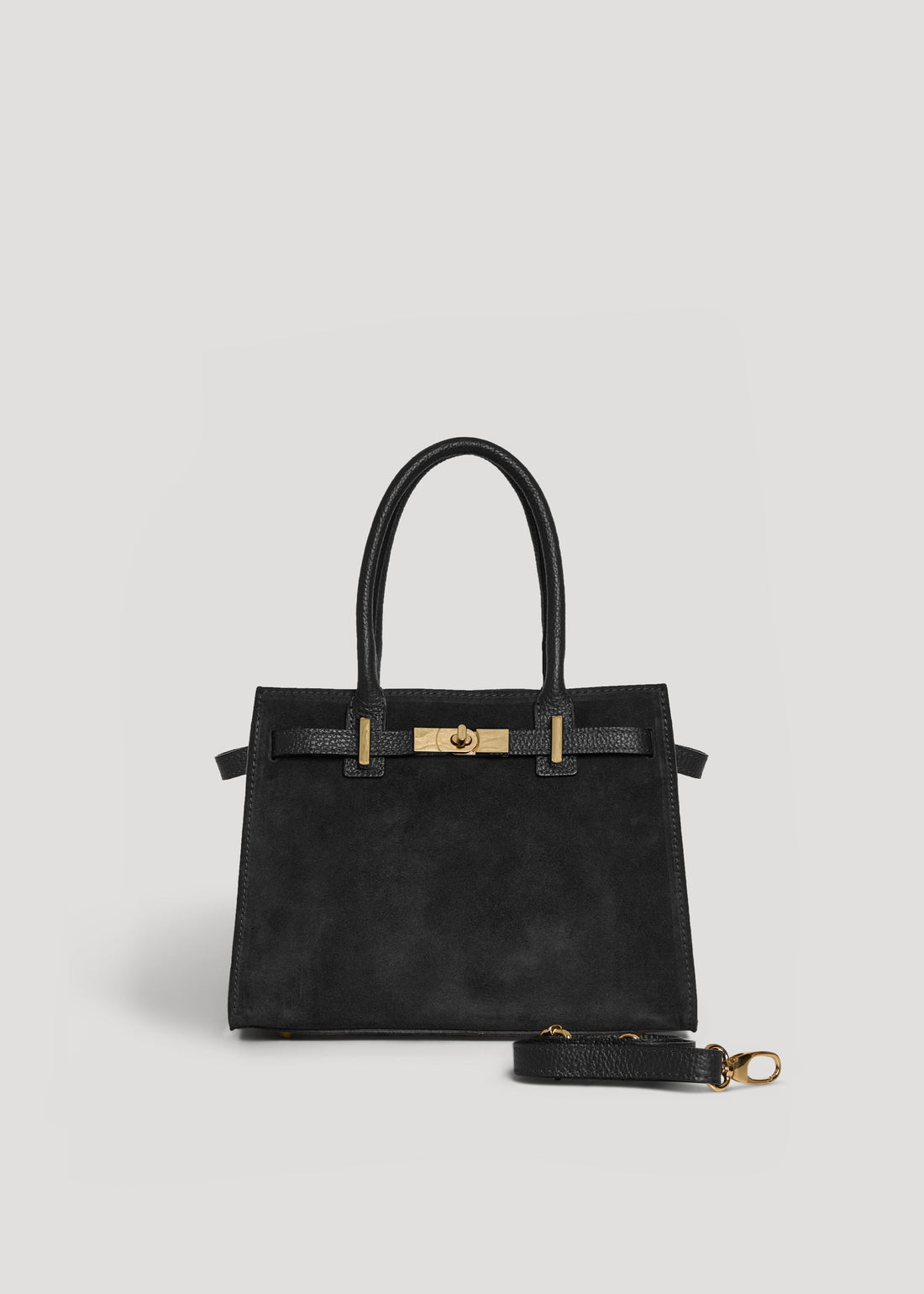 Grace Bag in Black Suede and Togo Leather