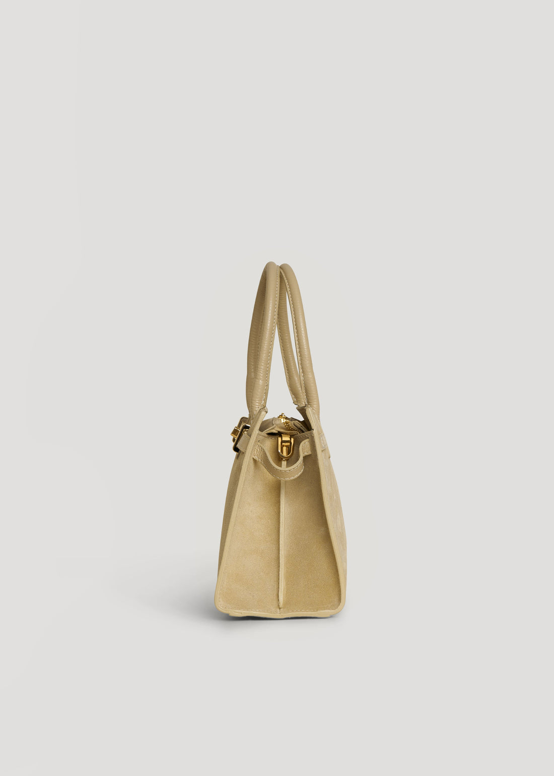 Grace Bag in Light Taupe Suede and Togo Leather