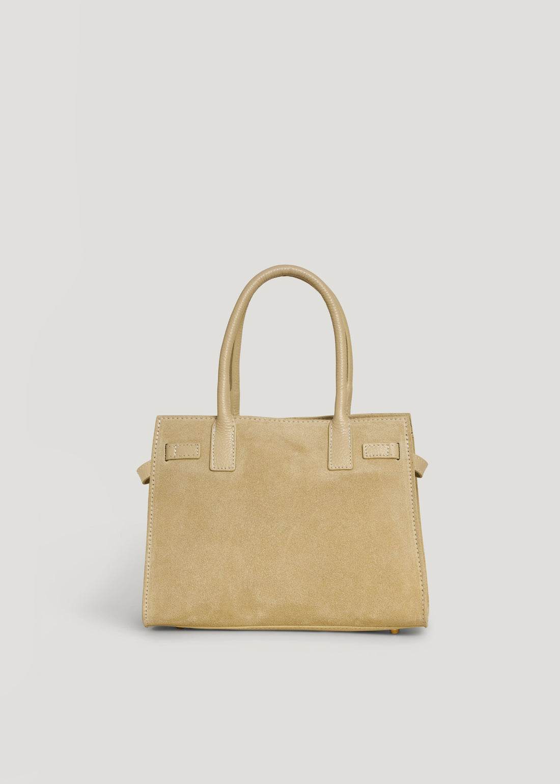 Grace Bag in Light Taupe Suede and Togo Leather