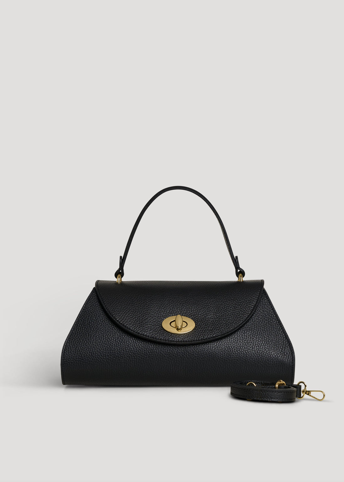 Florence Bag in Black Togo Leather