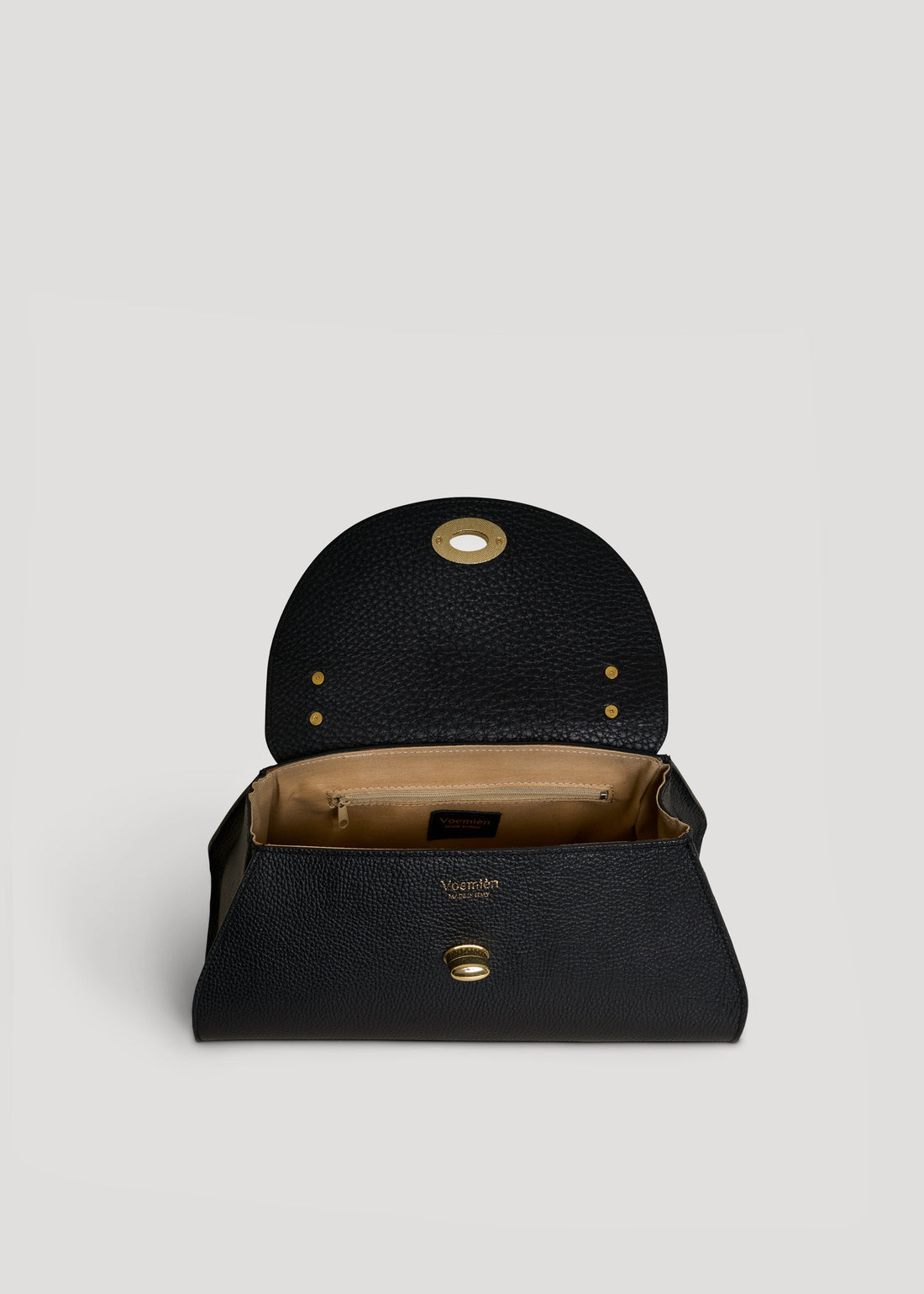 Florence Bag in Black Togo Leather