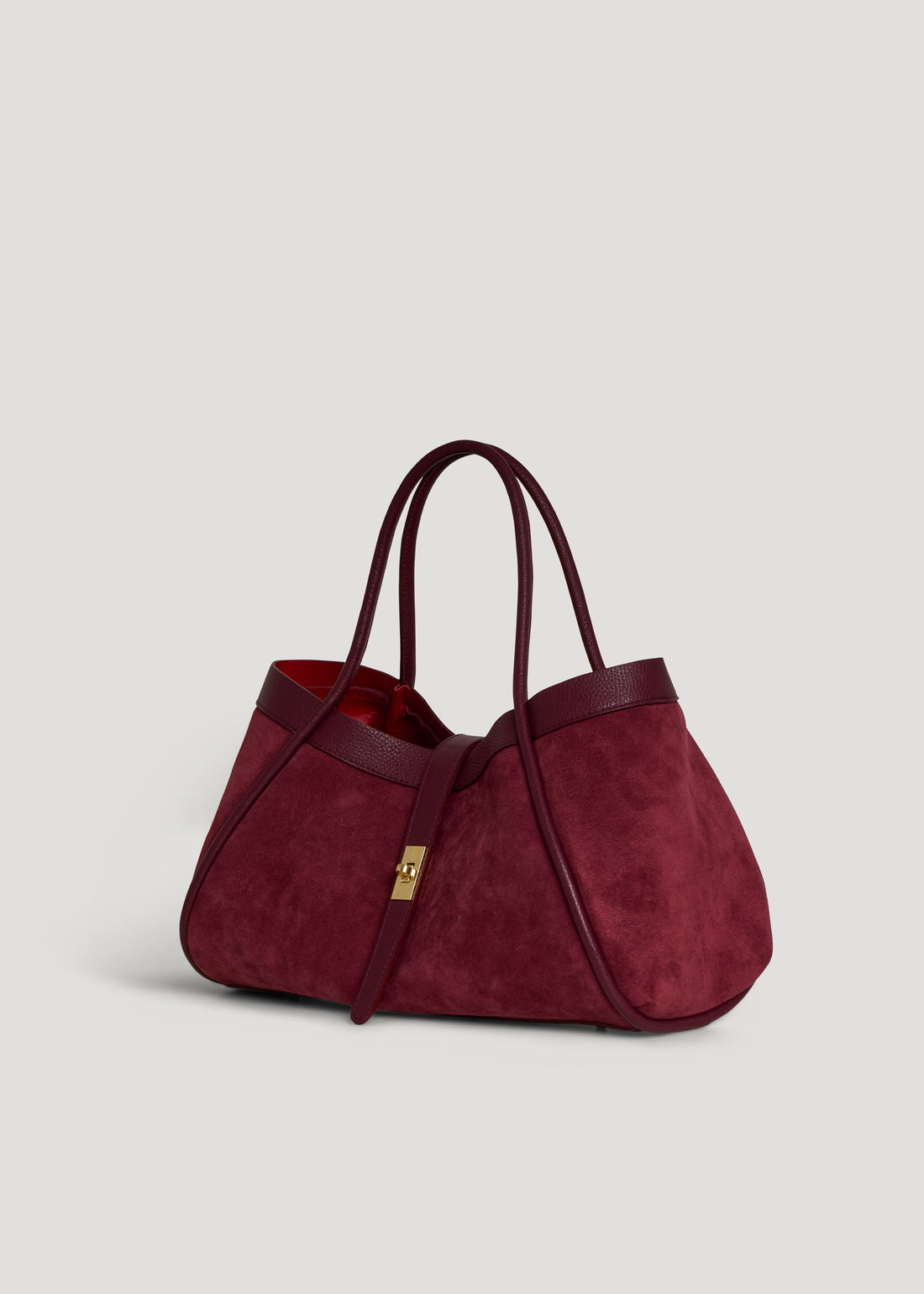 Mayfair Bag in Burgundy Suede and Togo Leather
