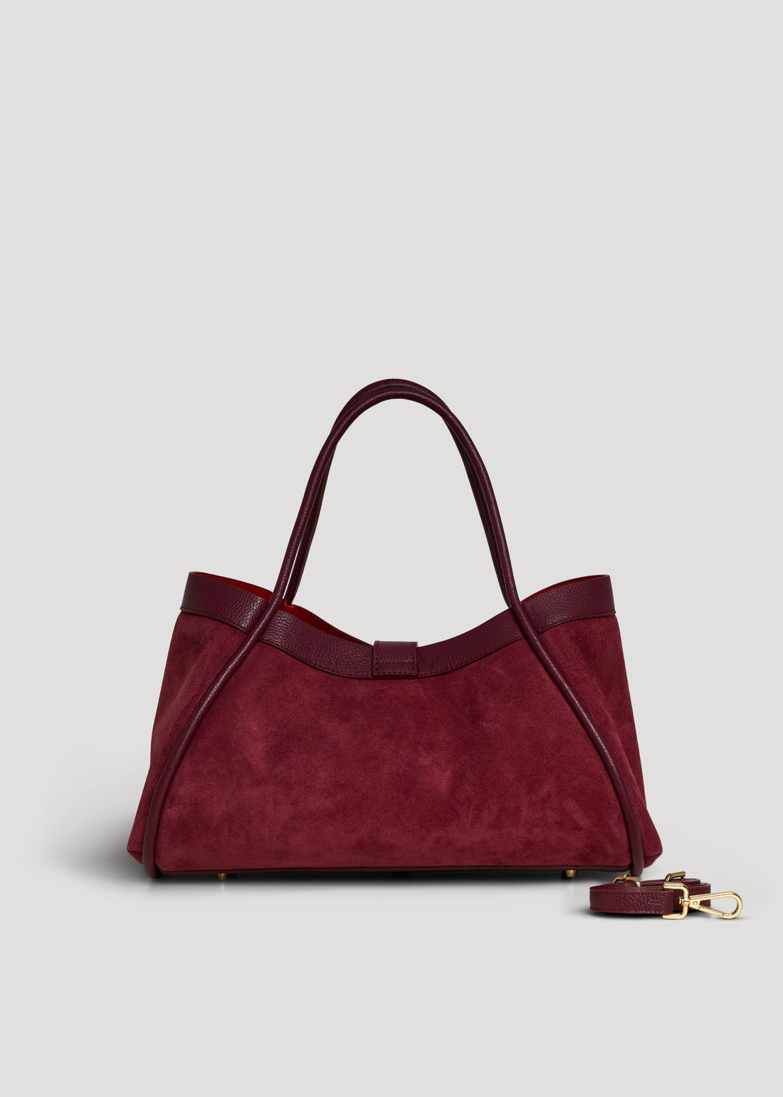 Mayfair Bag in Burgundy Suede and Togo Leather